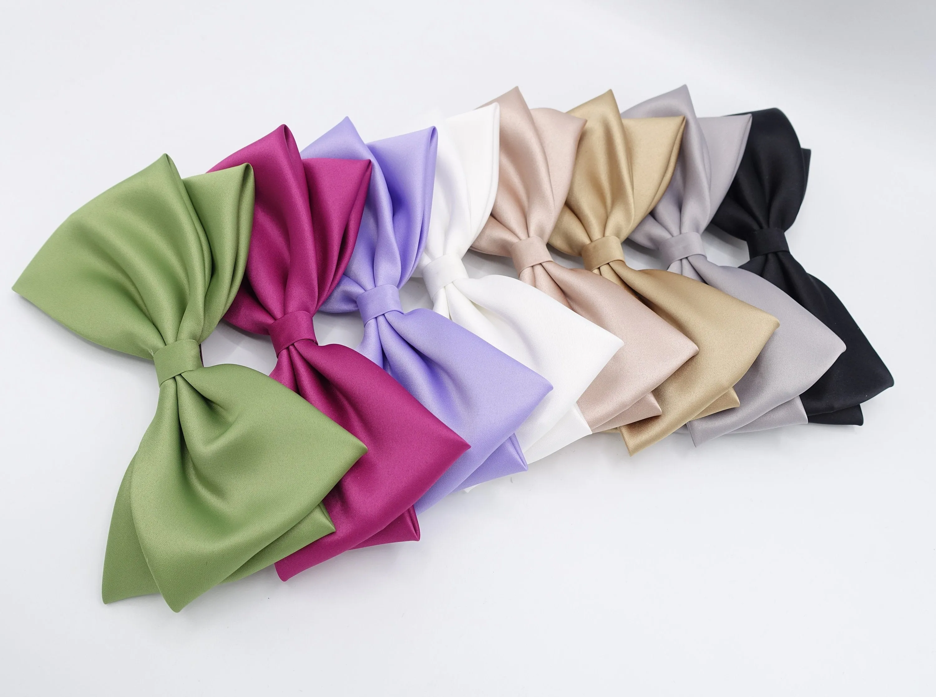 large satin hair bow, basic style hair bow for women