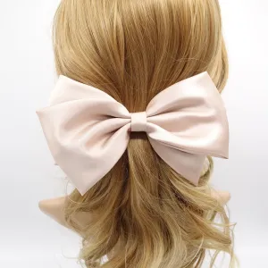 large satin hair bow, basic style hair bow for women