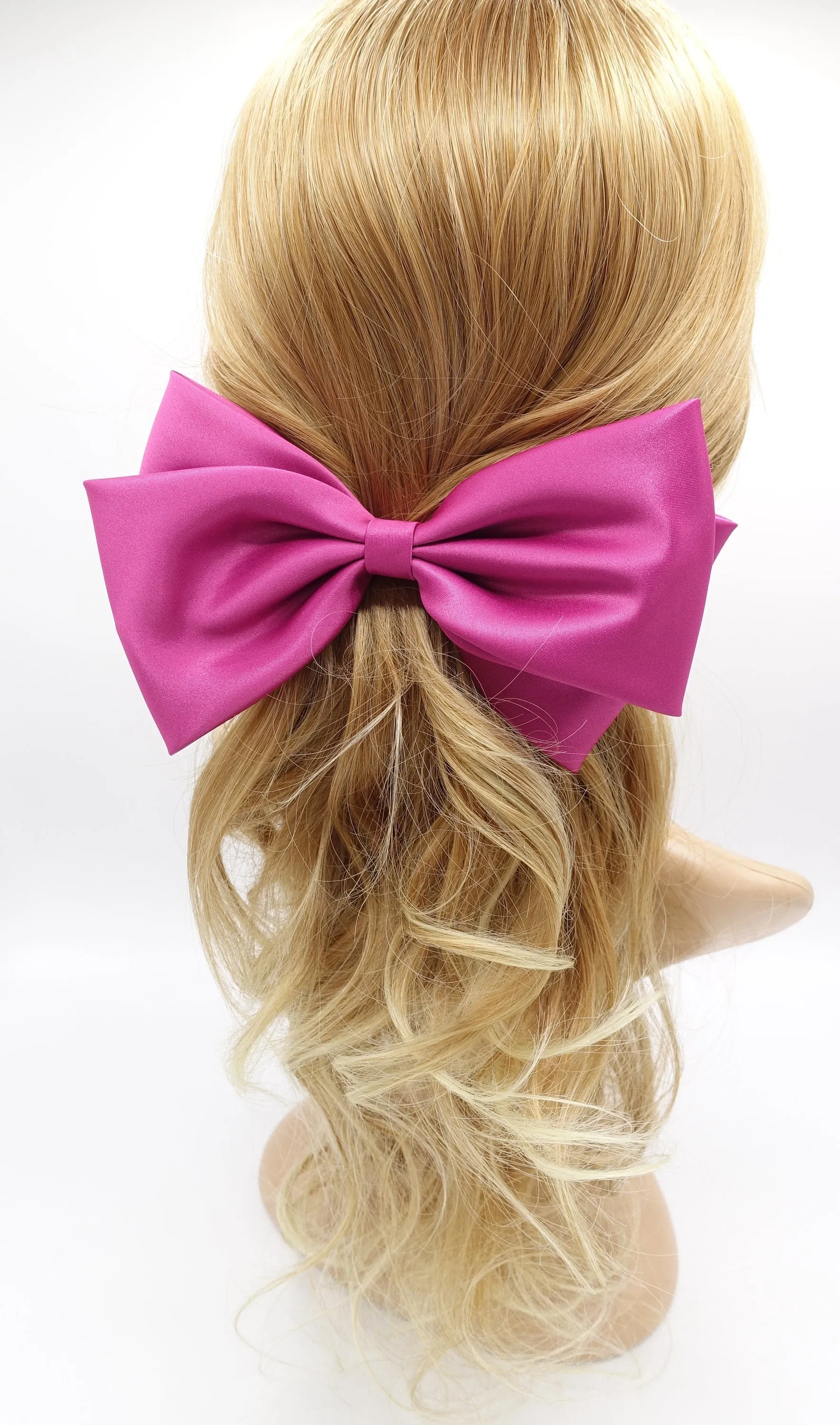 large satin hair bow, basic style hair bow for women