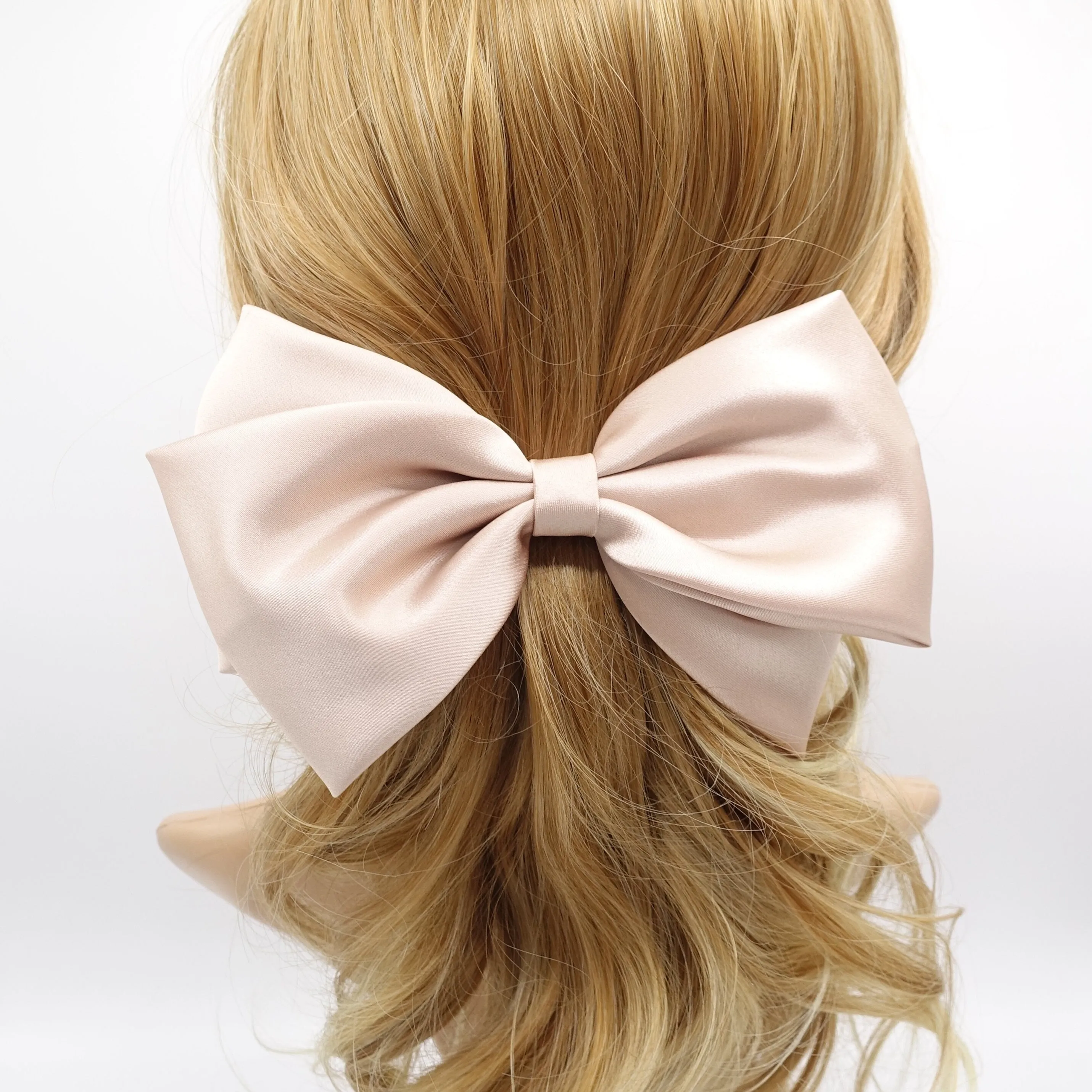 large satin hair bow, basic style hair bow for women