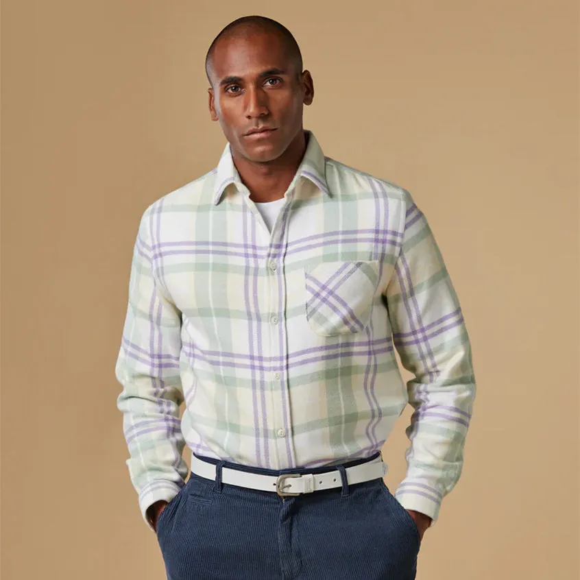 Lavanda Plaid Flannel Shirt - Lavender/Green