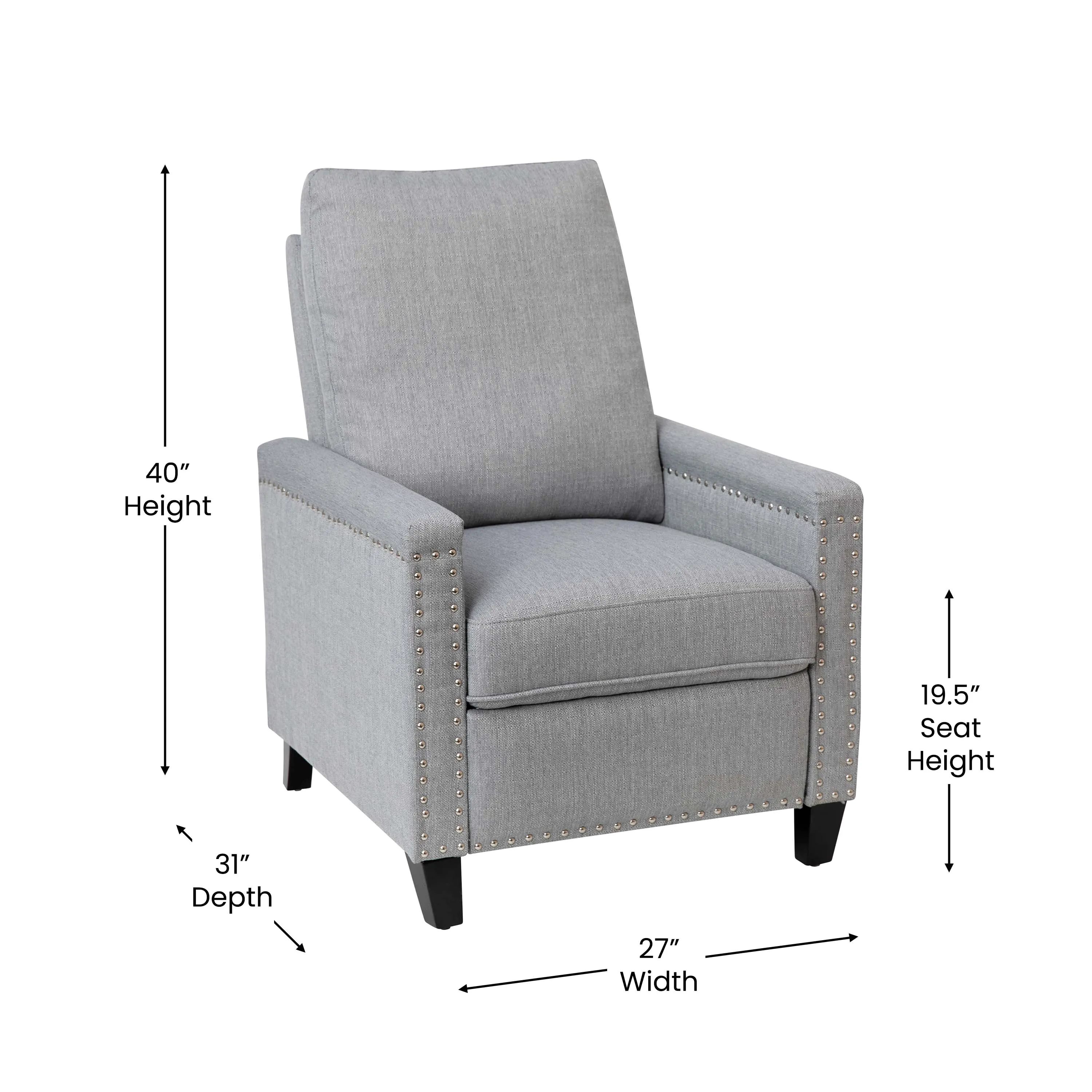Light Gray Push Back Recliner BO-BS7003-LGY-GG