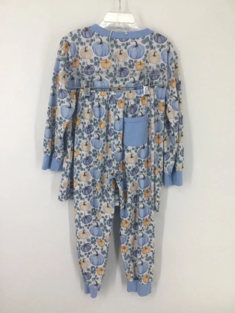 Little J's Smocks Child Size 6 Blue Thanksgiving Pajamas