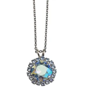 Mariana "Cake Batter" Rhodium Plated Cushion Cut Cluster Pendant Crystal Necklace, 5080/4 1147ro