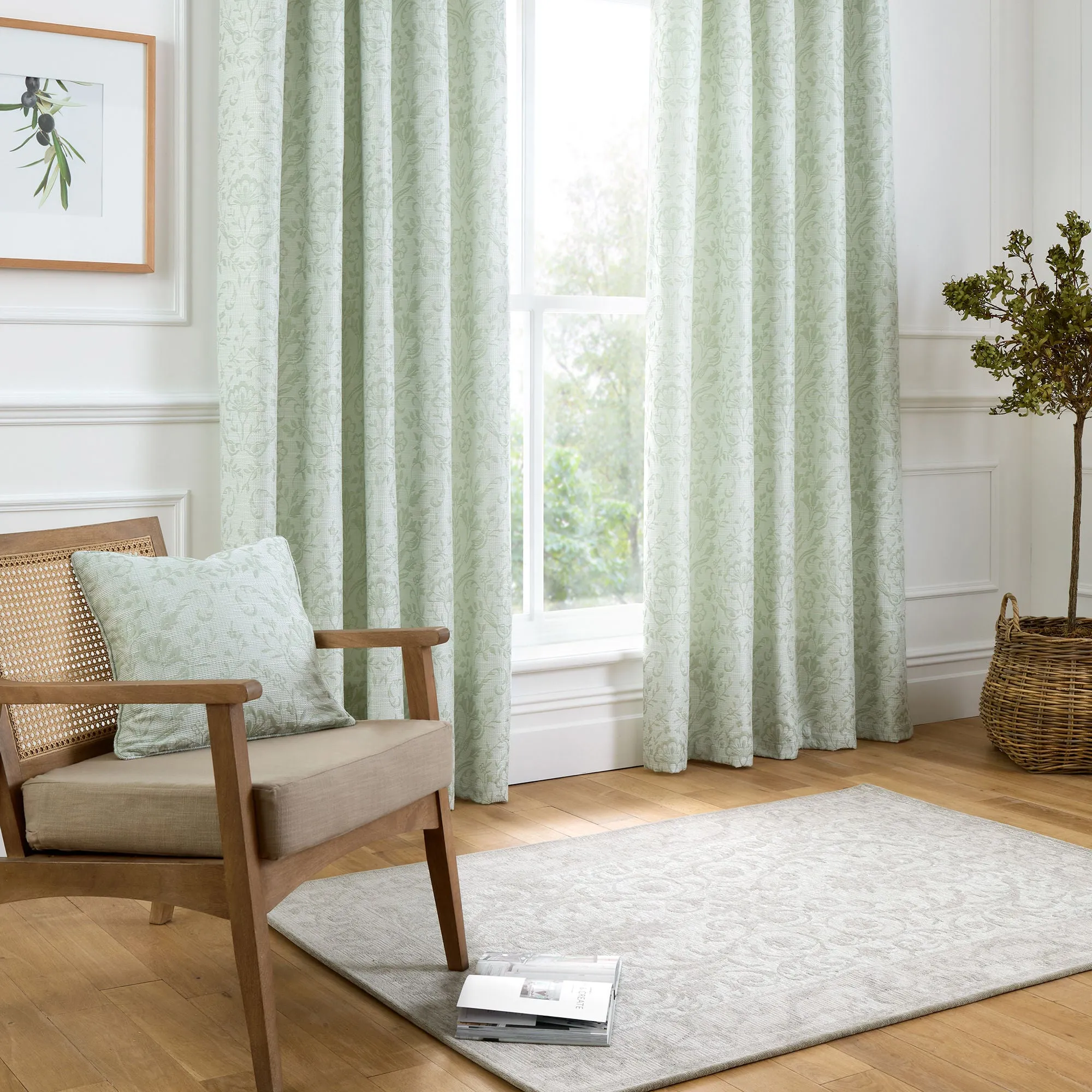 Marple Cushion by Curtina in Sage Green 43 x 43cm