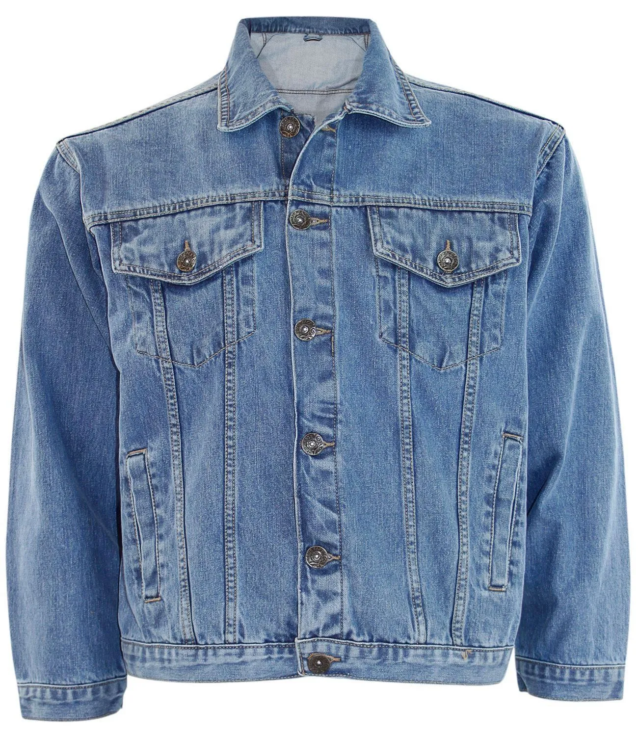 Mens Casual Denim Jacket Long Sleeve