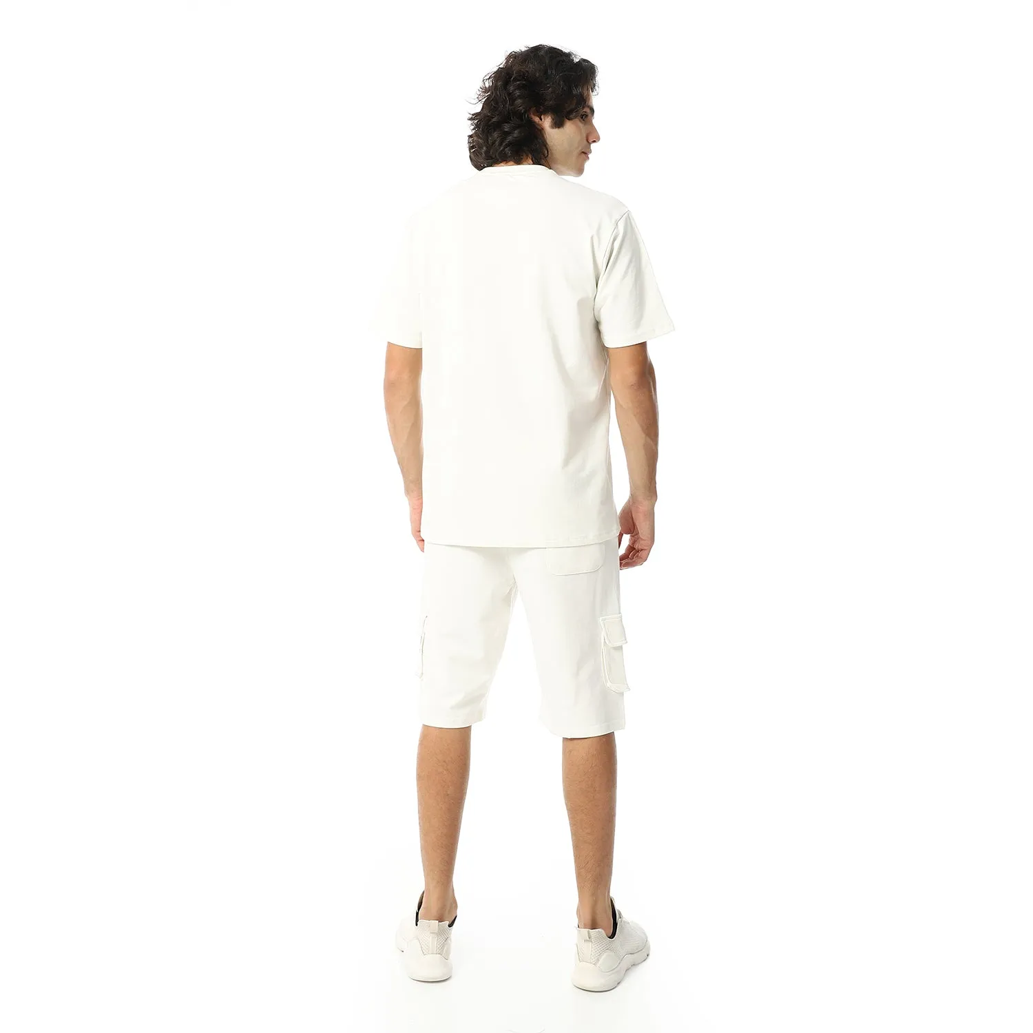 Men's pajama set with printed - Off White