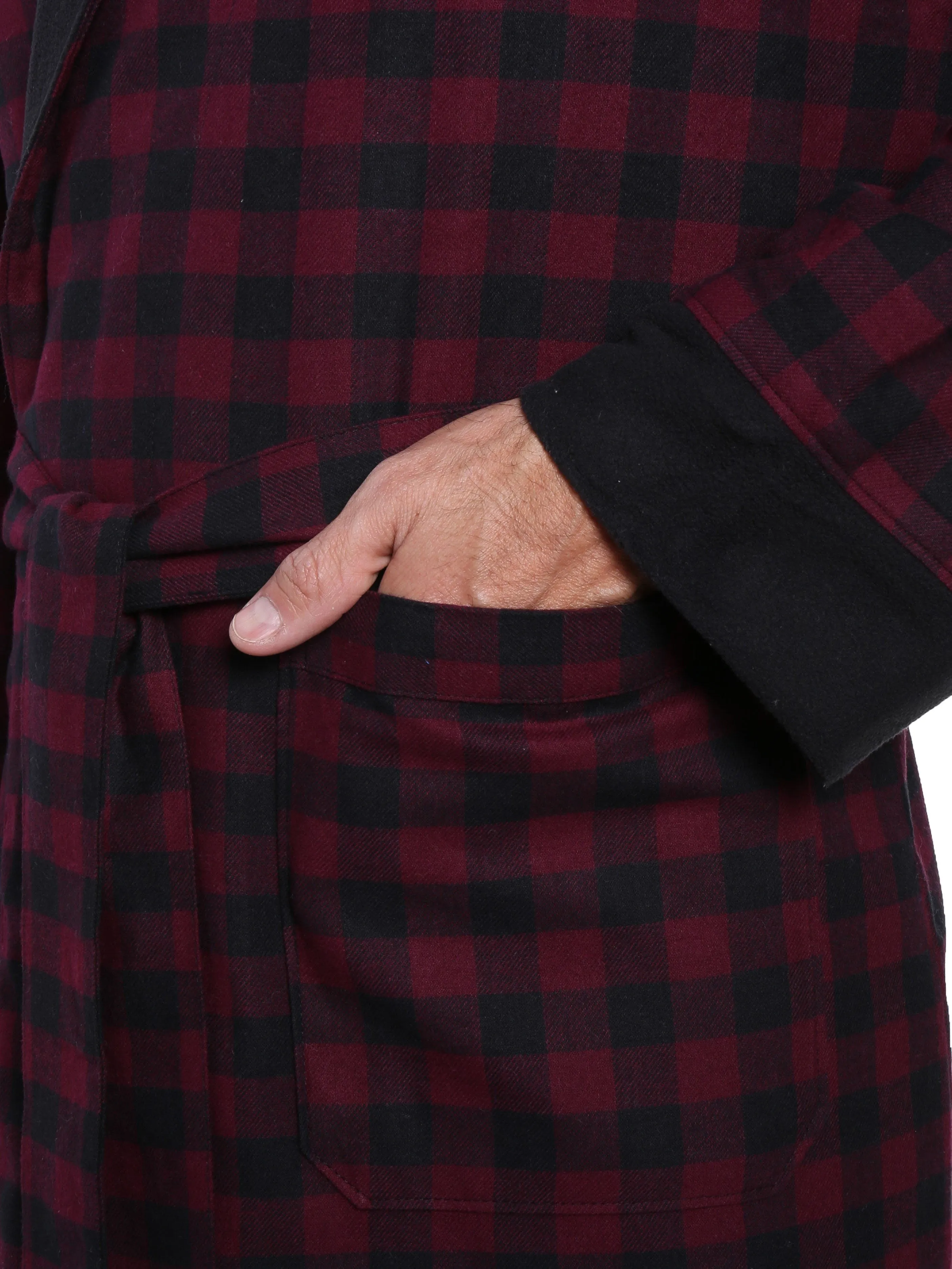 Men's Premium 100% Cotton Flannel Fleece Lined Robe