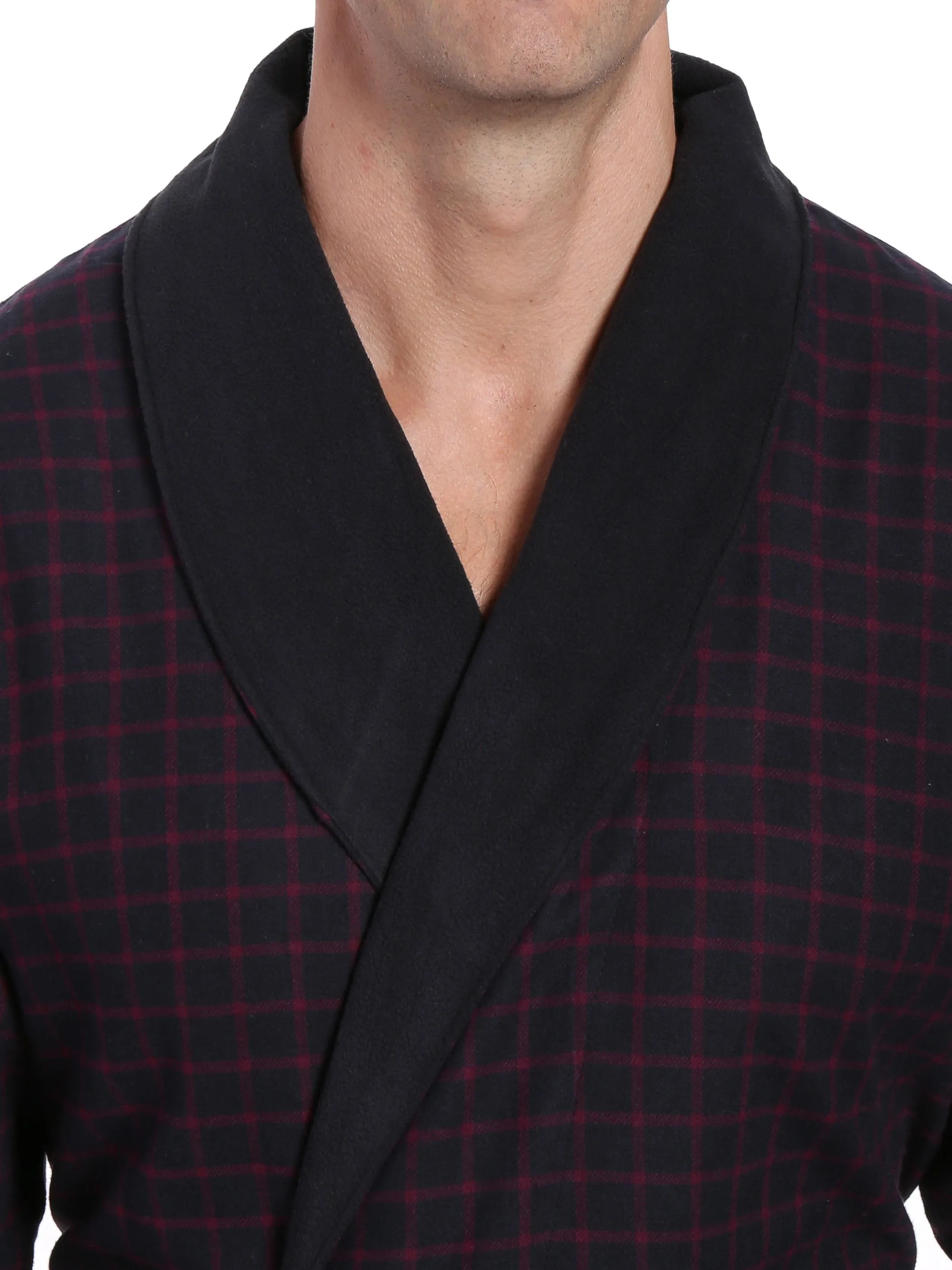 Men's Premium 100% Cotton Flannel Fleece Lined Robe