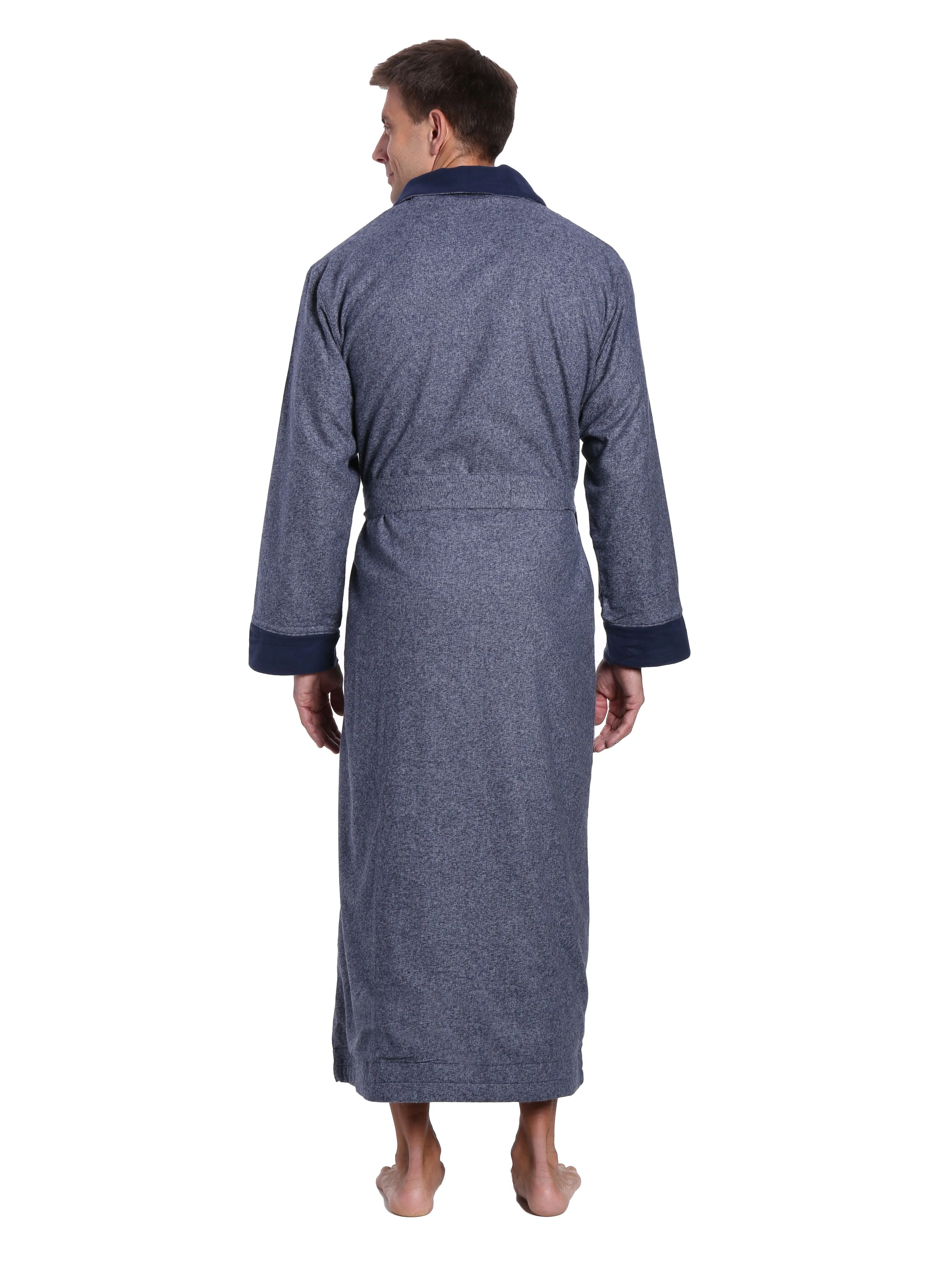 Men's Premium 100% Cotton Flannel Fleece Lined Robe