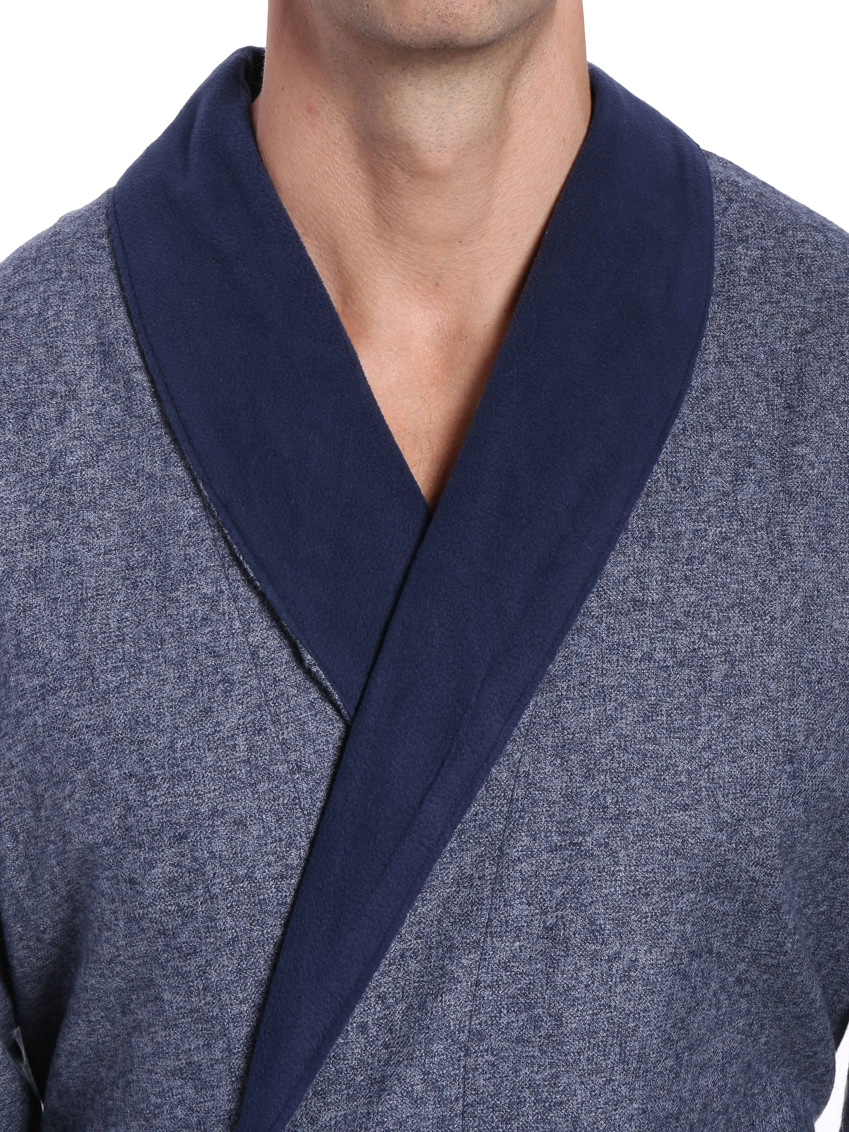 Men's Premium 100% Cotton Flannel Fleece Lined Robe