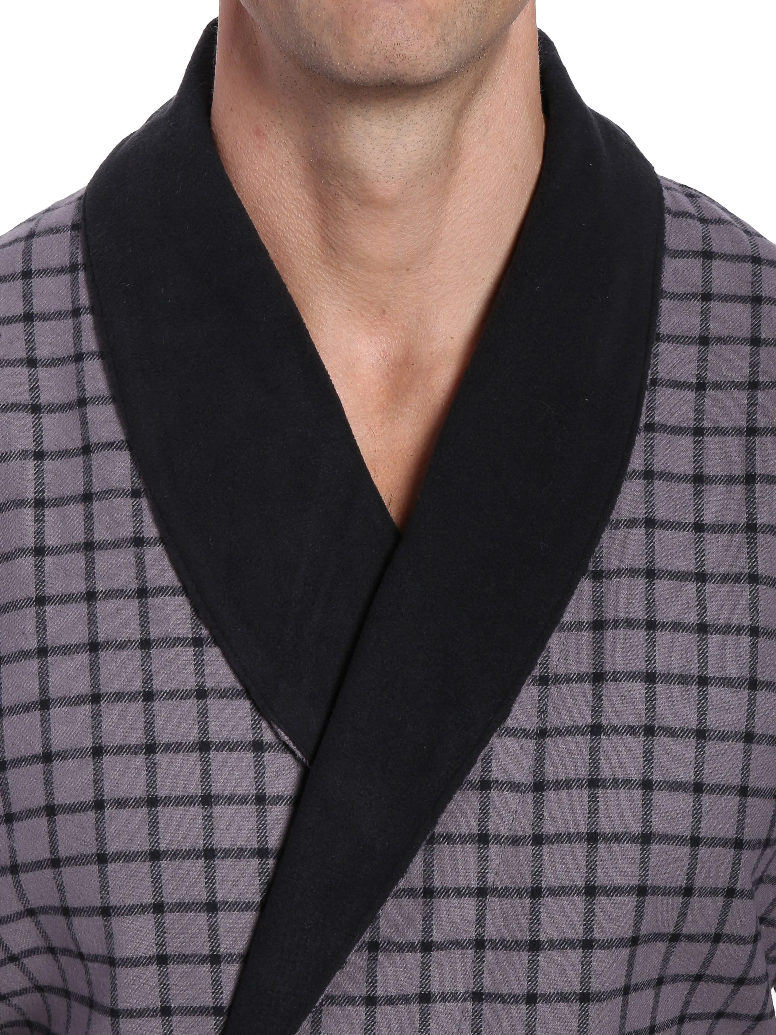 Men's Premium 100% Cotton Flannel Fleece Lined Robe