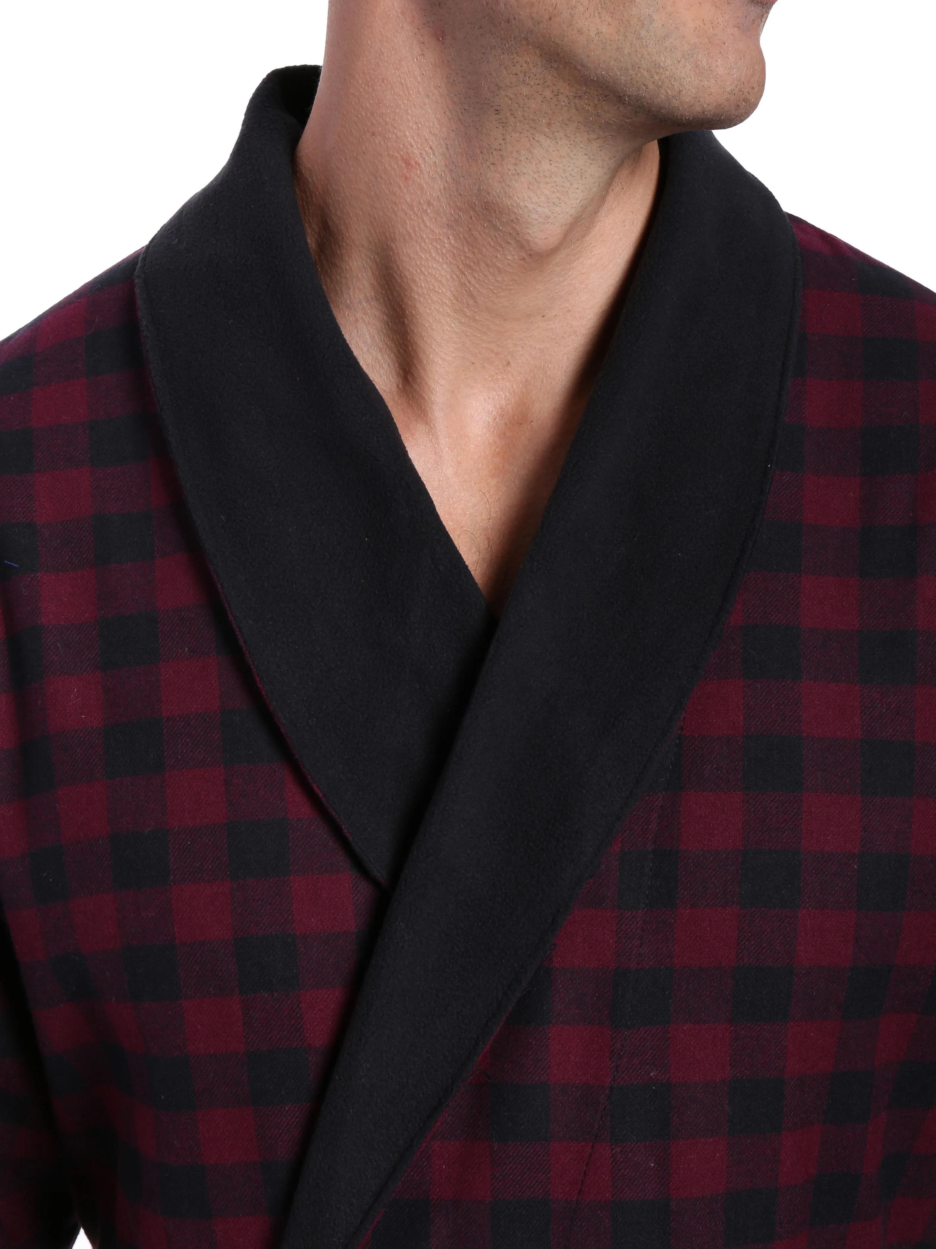 Men's Premium 100% Cotton Flannel Fleece Lined Robe