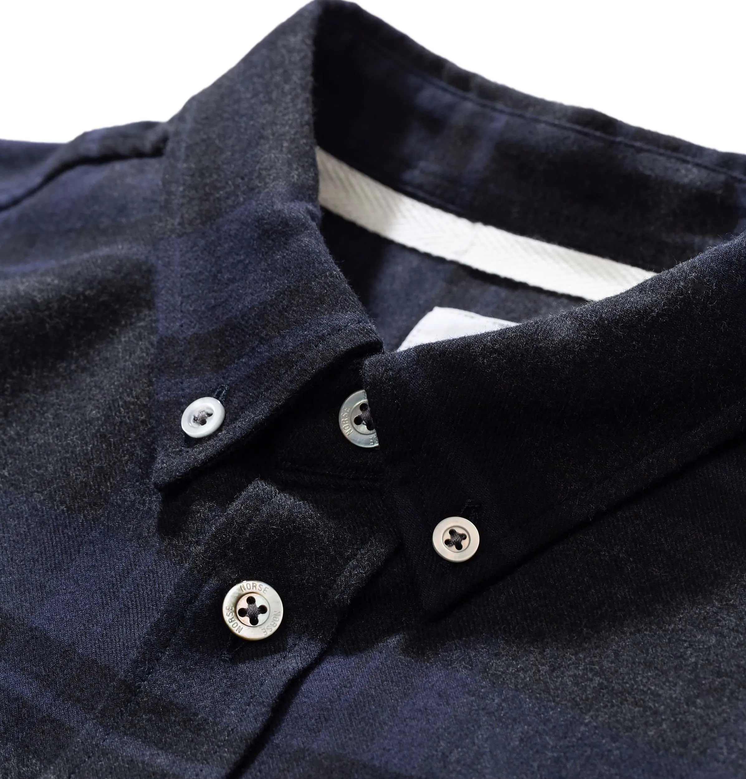 Norse Projects Anton Brushed Flannel Check Shirt – Dark Navy