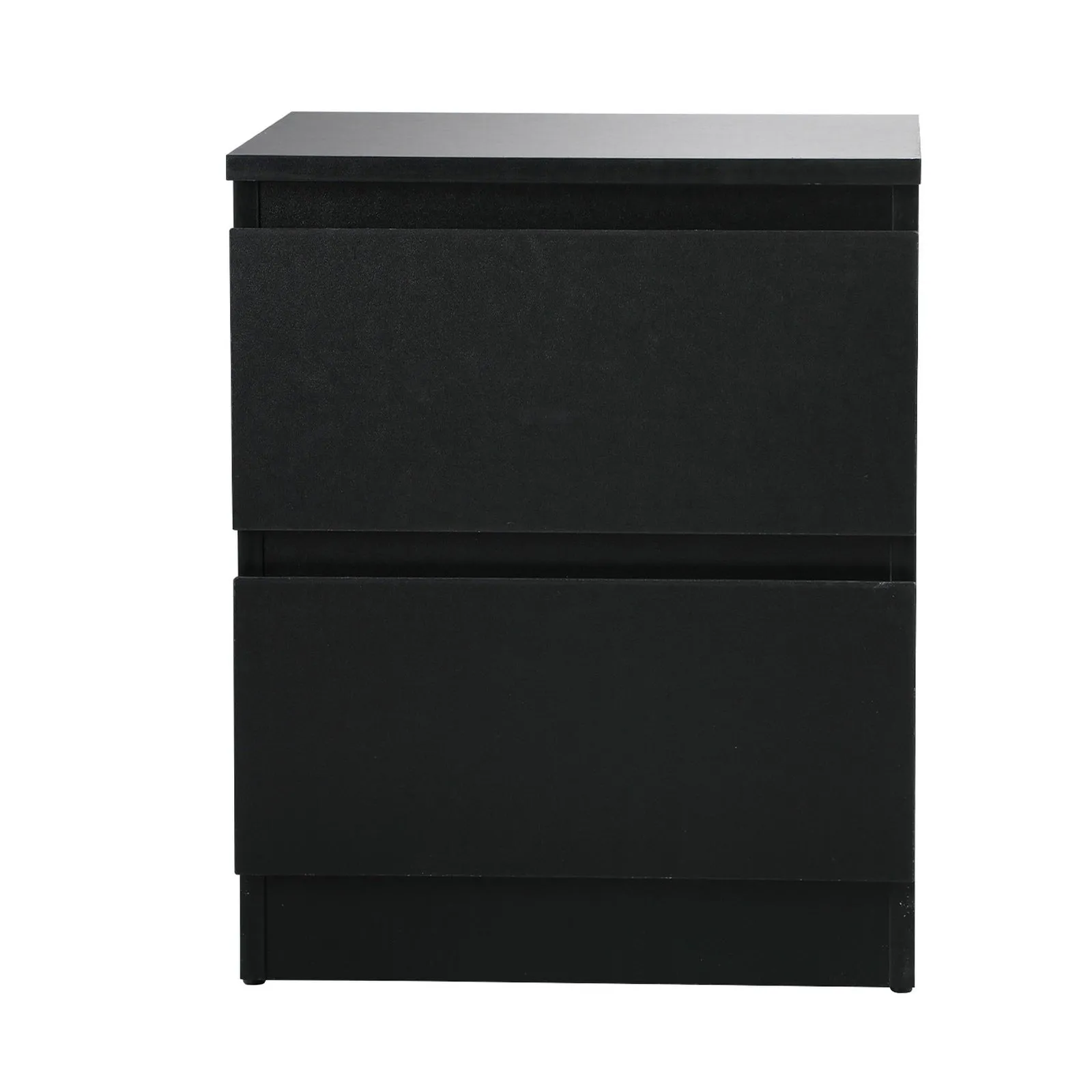 Oikiture Bedside Table Nightstand 2 Drawers Side End Table Storage Cabinet Black