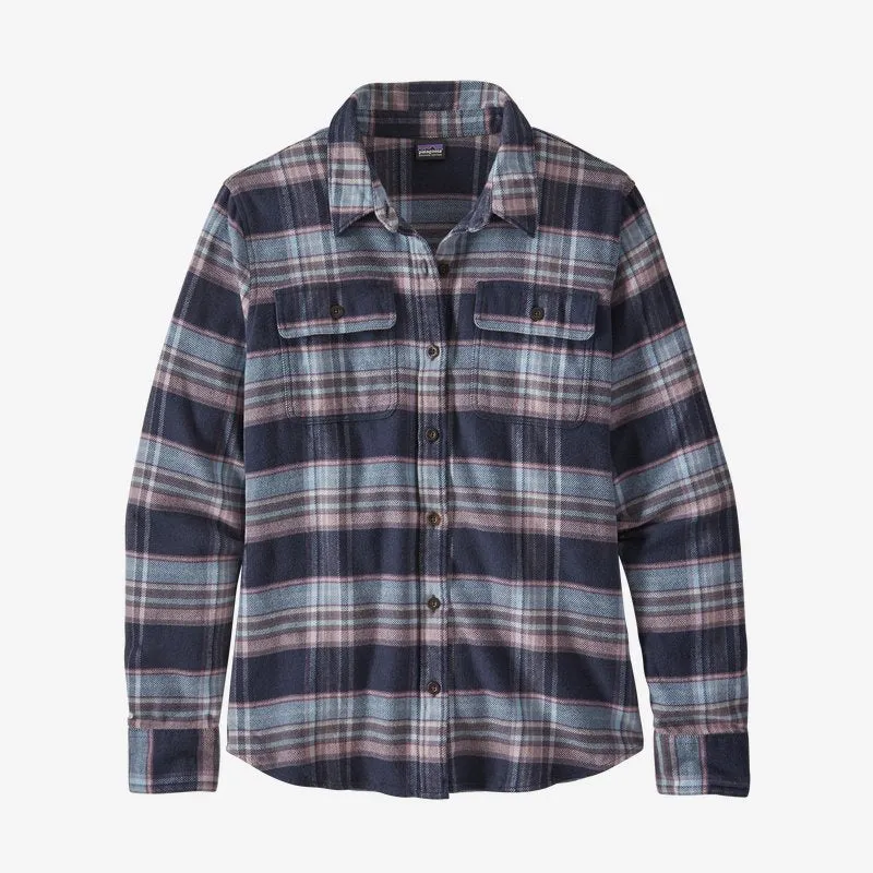 Patagonia Women's L/S Fjord Flannel Shirt - Cabin Time: Smolder Blue