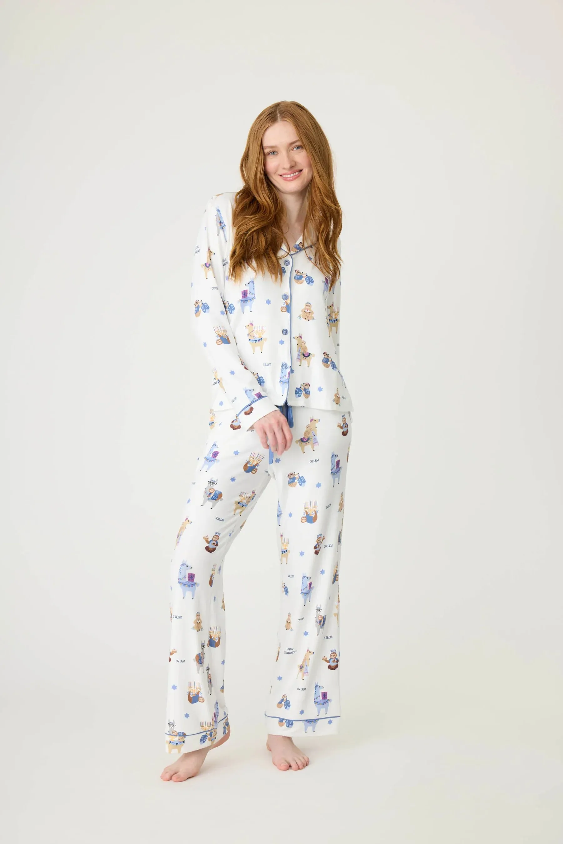 PJ Button Up Happy Llamakkah