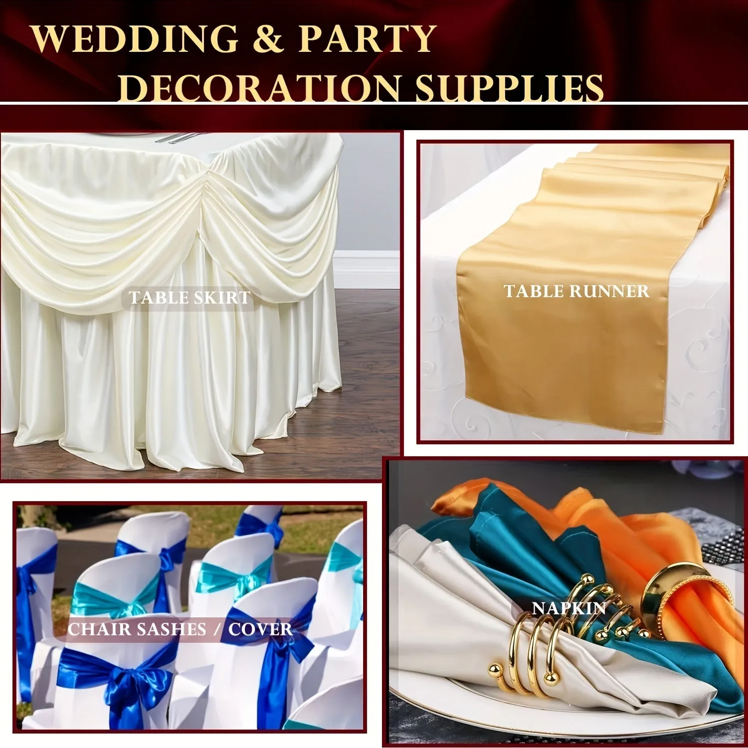 Premium Silk Satin Fabric for Wedding Dress Decoration