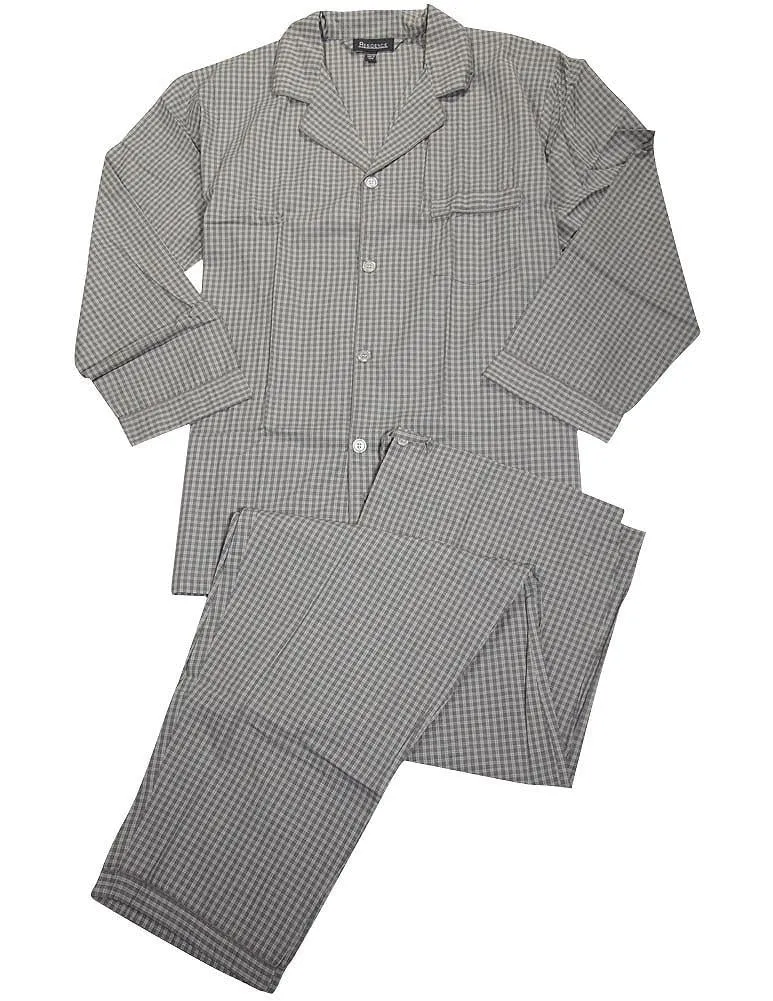Private Label - Mens Big and Tall Broadcloth Plaid Long Sleeve Pajamas