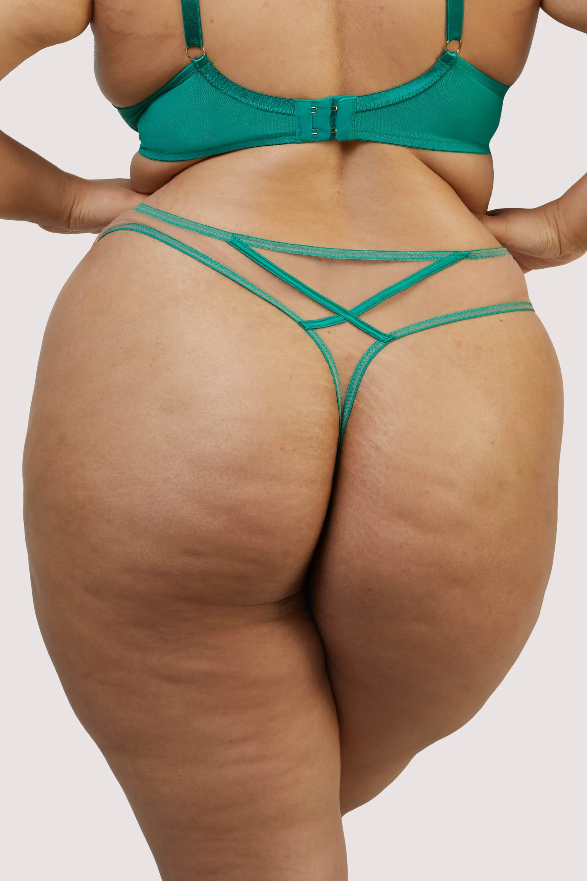 Ramona Green Mesh High Waisted Thong