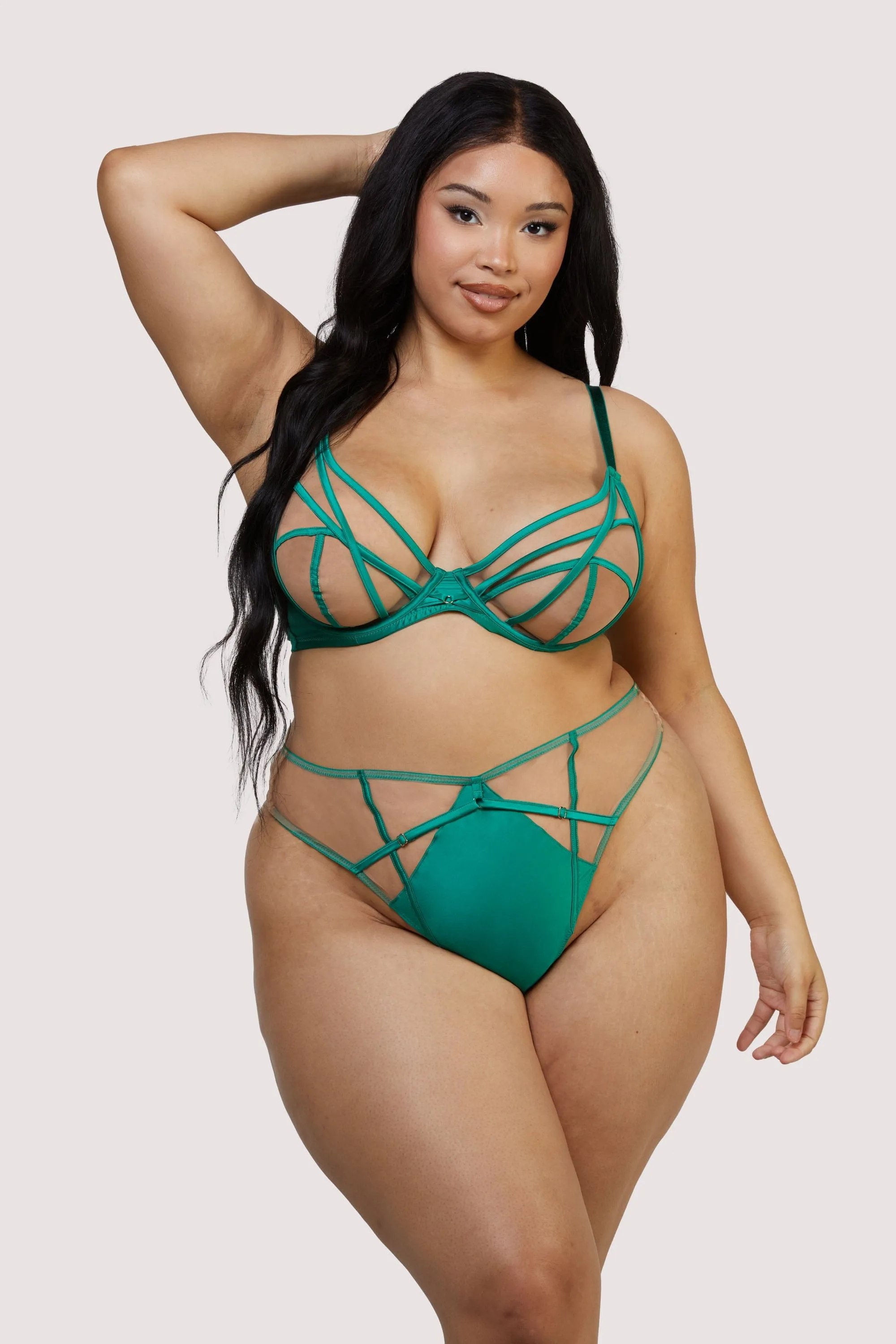 Ramona Green Mesh High Waisted Thong