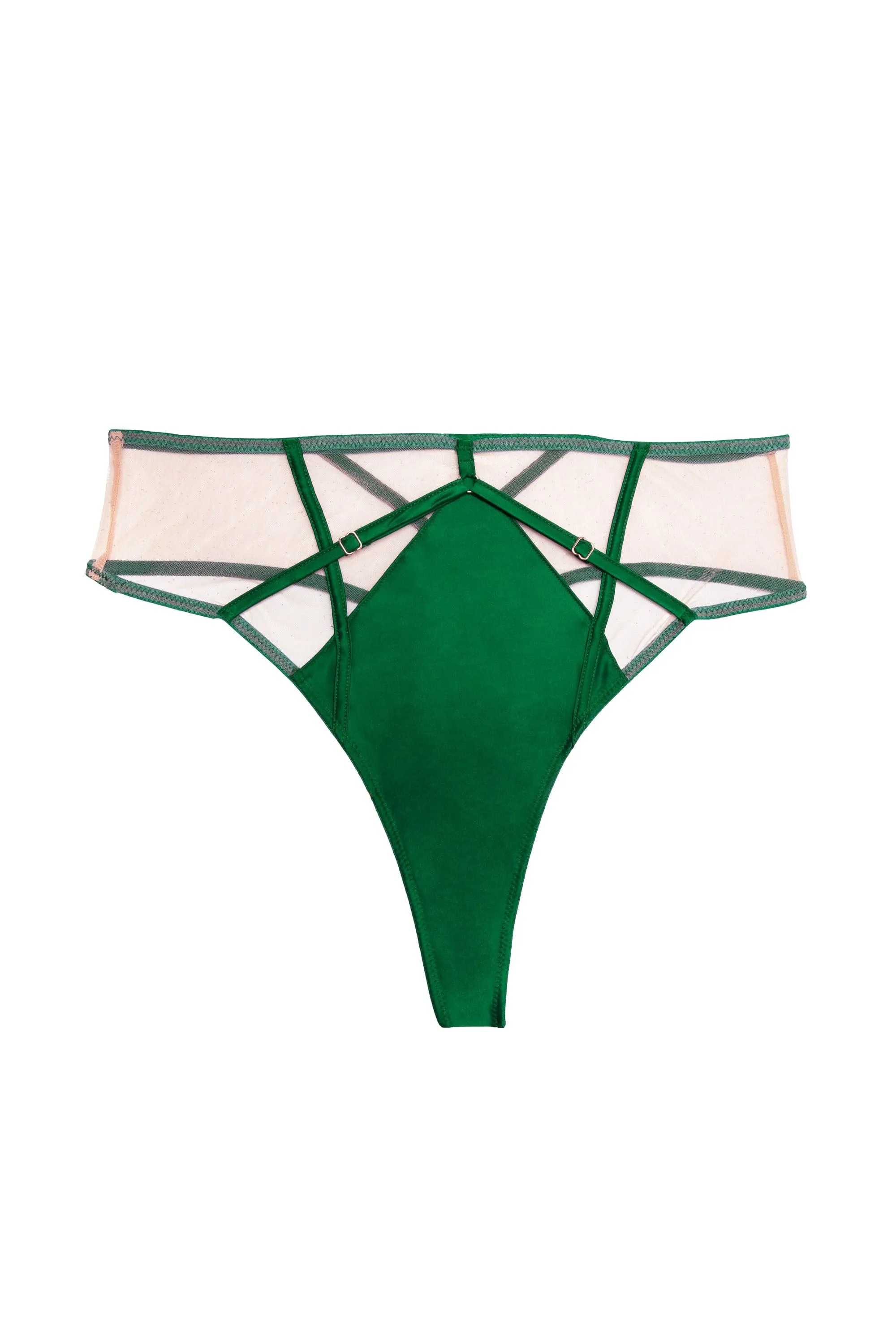 Ramona Green Mesh High Waisted Thong