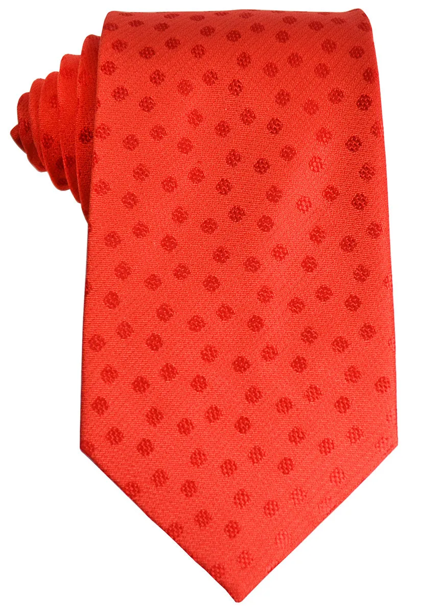 Red Polka Dot Silk Tie and Pocket Square