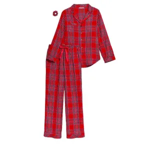 Red Tartan Plaid Pajama Set