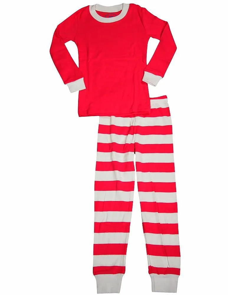 Sara's Prints Girls 2 Piece Long Sleeve Sleepwear Pajama Set - 100% Cotton, 35307