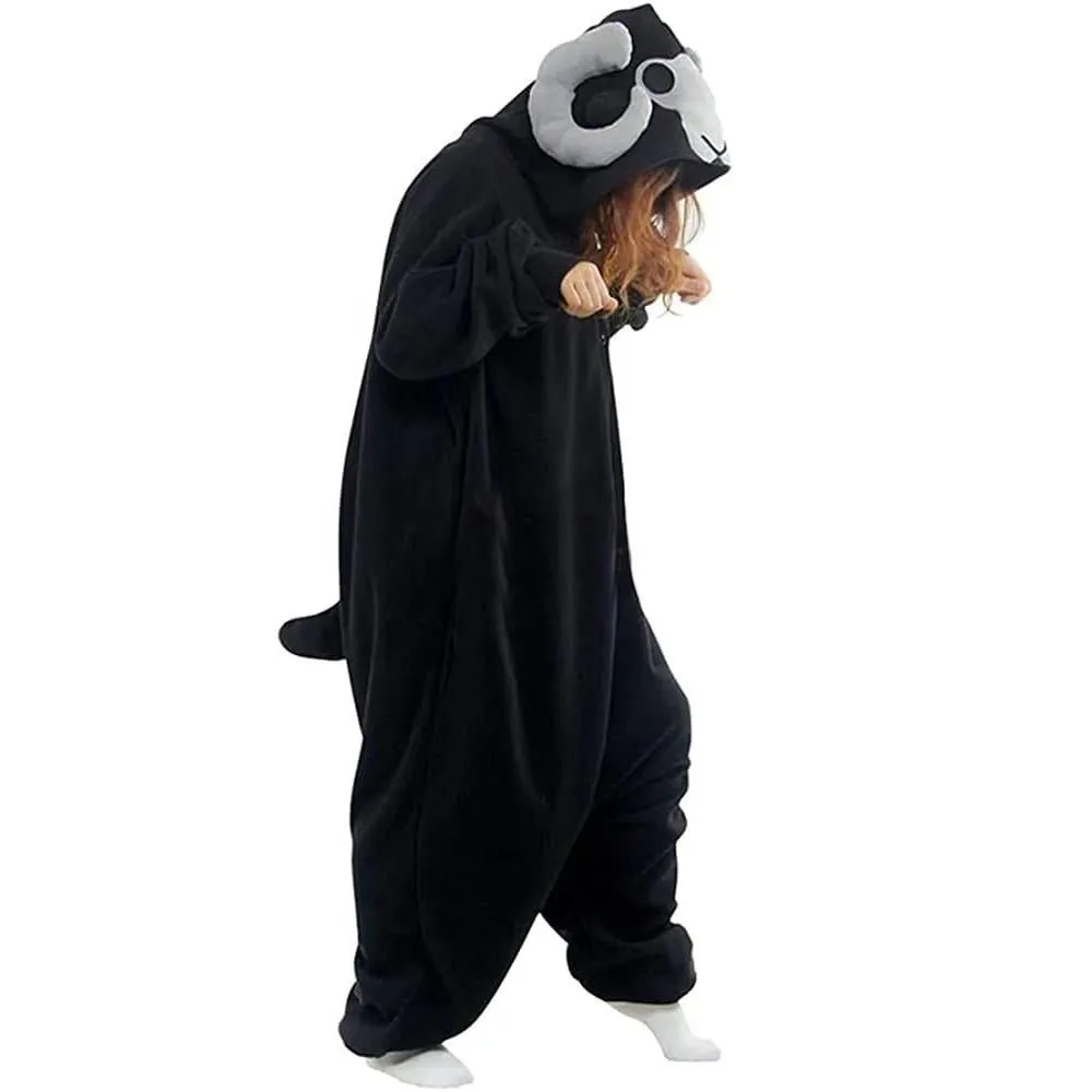 Sheep Costume Black Goat Animal Kigurumi Onesie Cartoon Party Wear Pajamas for Adults