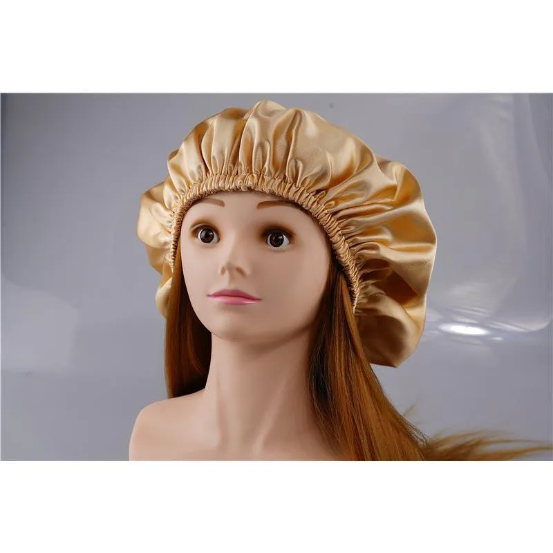 Silk Hair Bonnet - Double side no edge - Gold