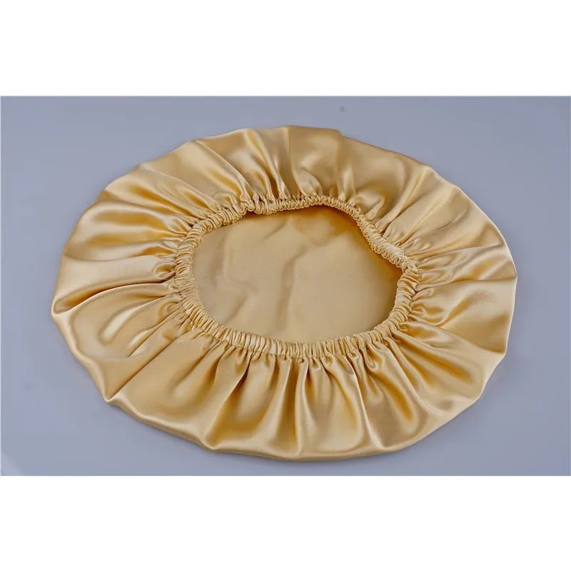 Silk Hair Bonnet - Double side no edge - Gold