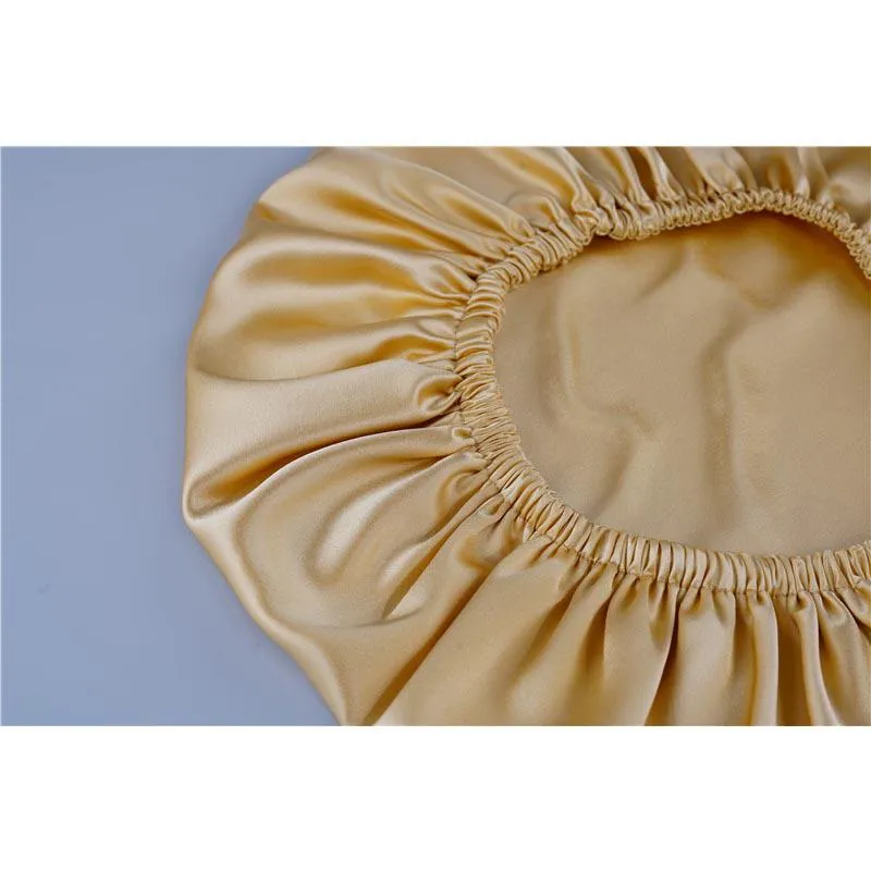 Silk Hair Bonnet - Double side no edge - Gold