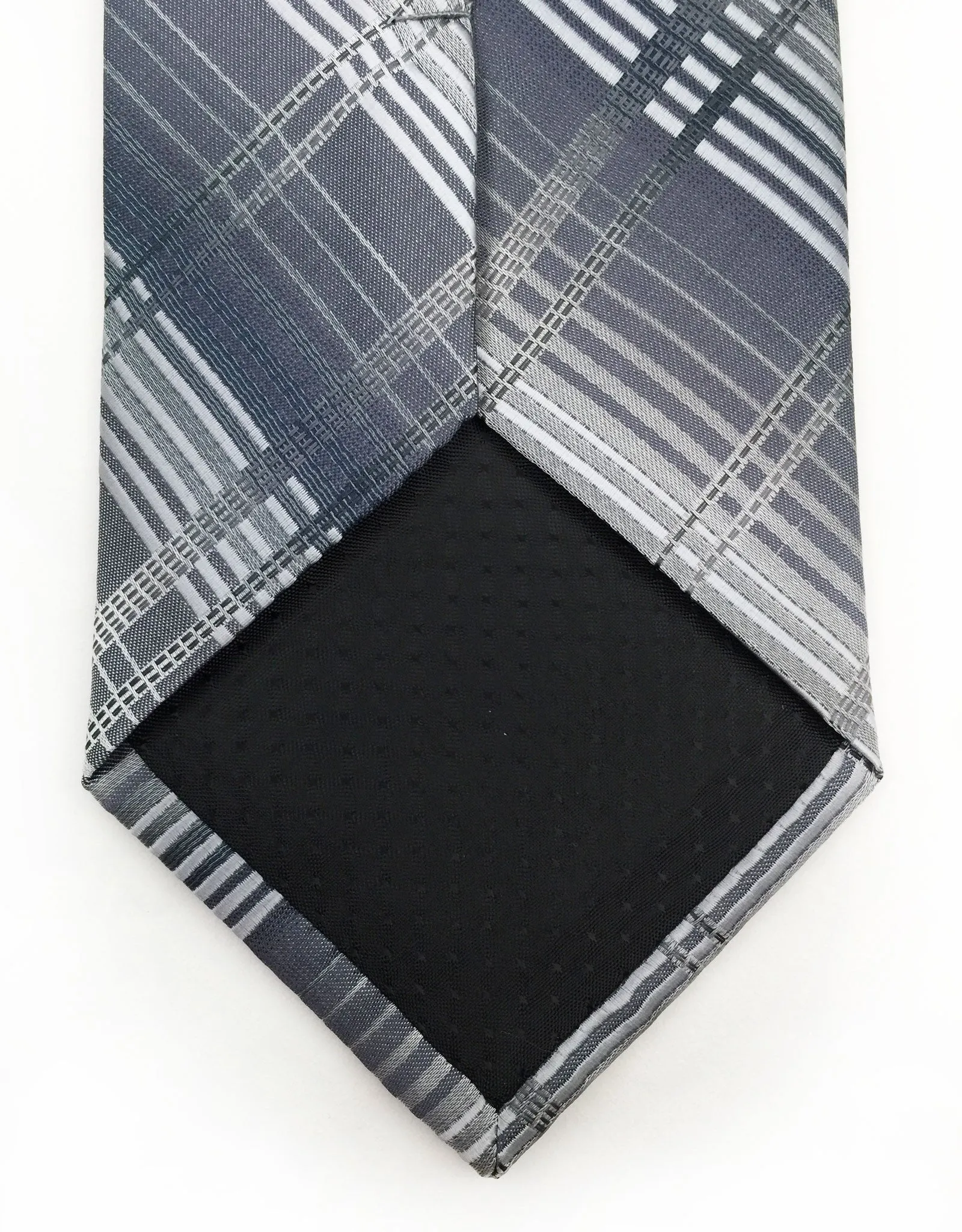 Silver Gray Plaid Tie