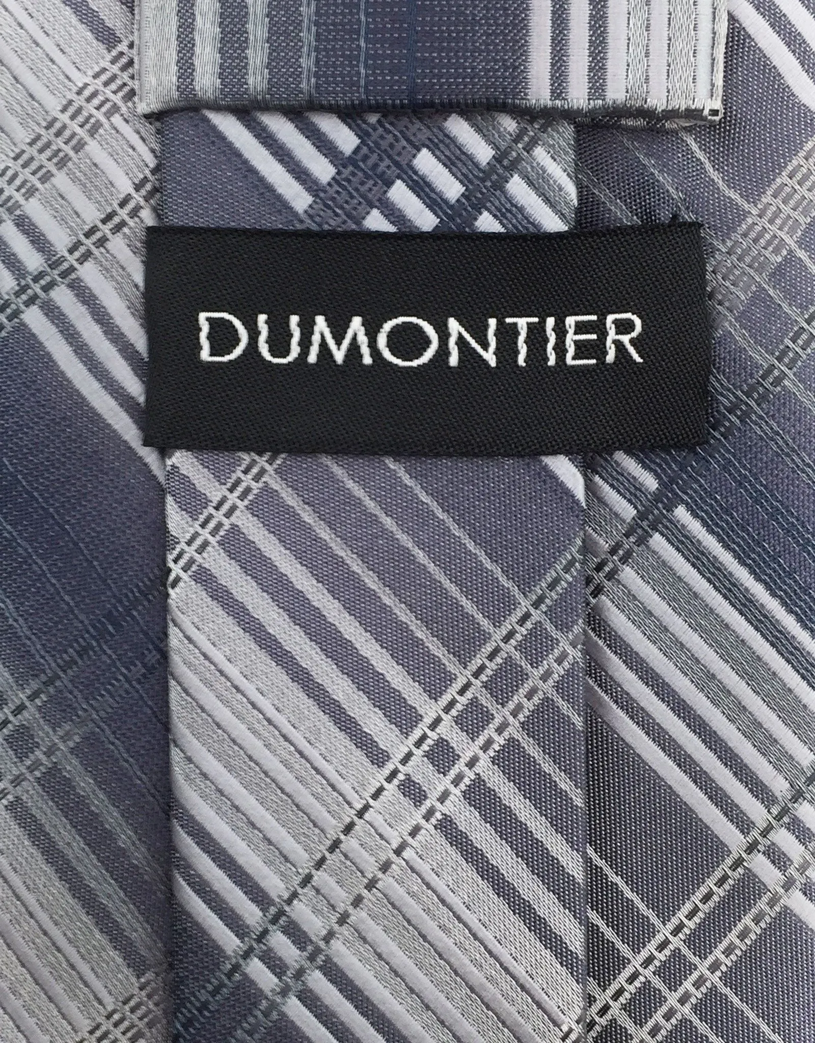 Silver Gray Plaid Tie