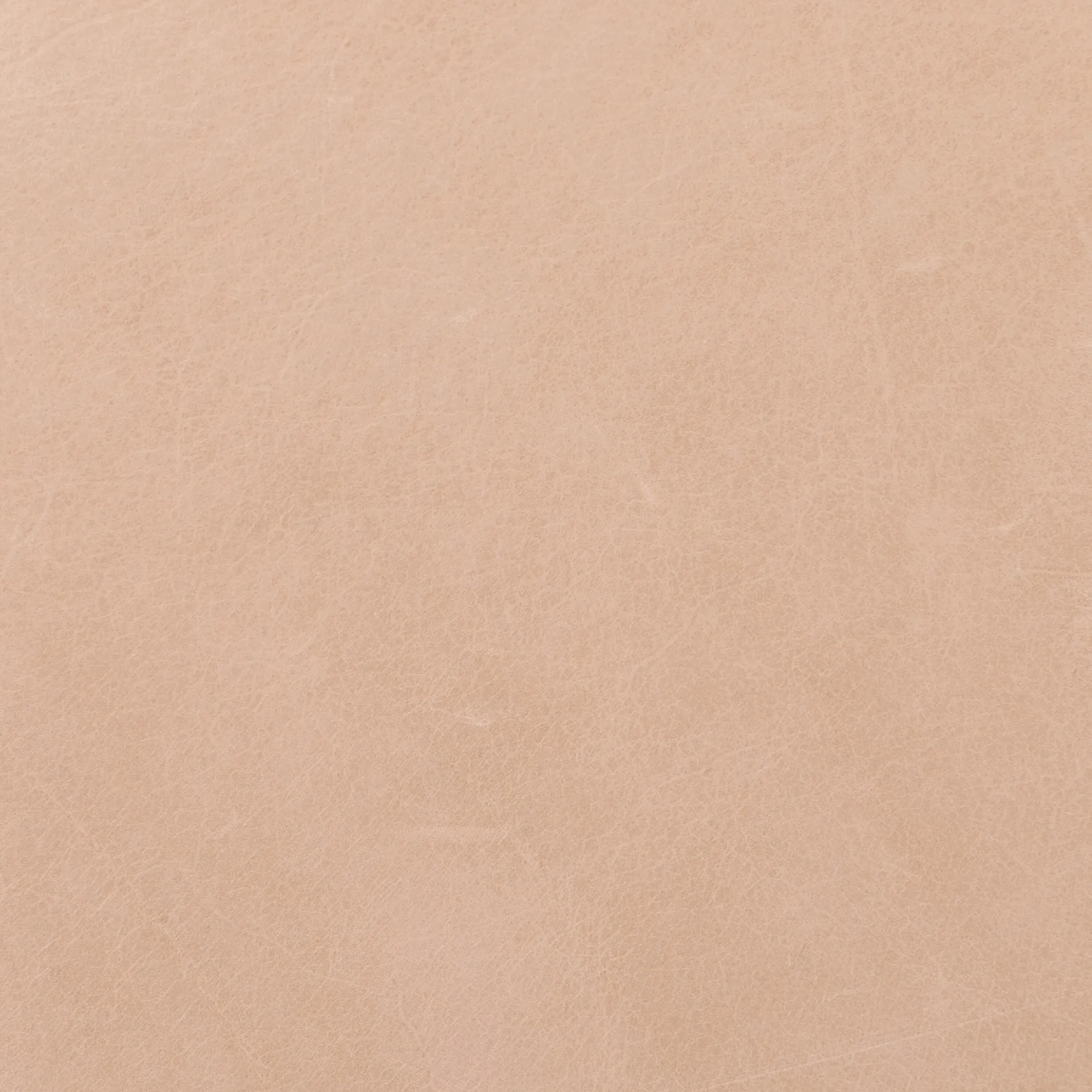 Sinclair Round Leather Ottoman, Burlap