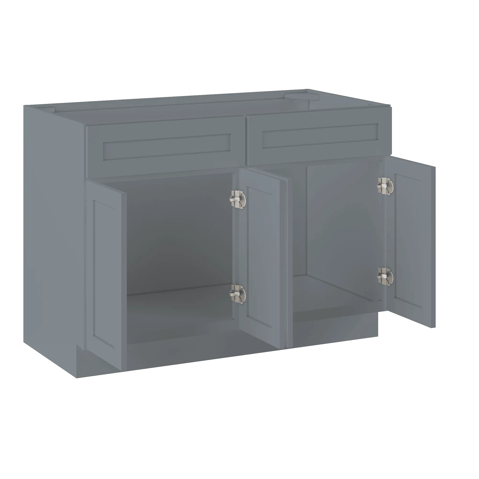 Sink Base Kitchen Cabinet SB48 Colonial Gray LessCare 48 in. width 34.5 in. height 24 in. depth