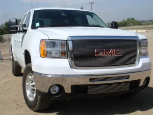 T-REX Billet Series, Insert Grilles - Polished - Can be installed as overlay without drilling or as an insert which requires drilling - 2007-2010 Sierra HD