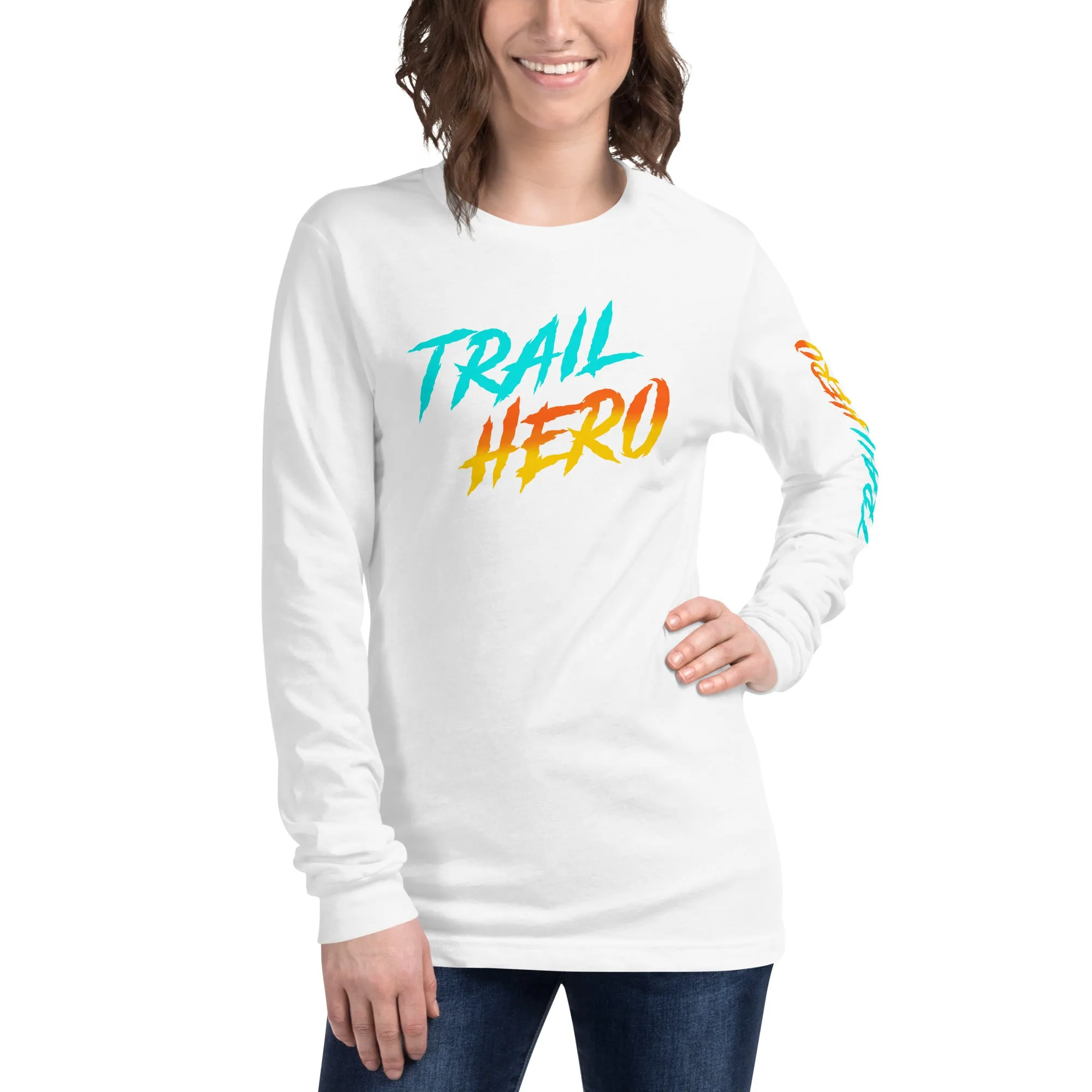 Trail Hero - Unisex - 100% Cotton Long Sleeve Tee - 80s Throw Back - 8 Colors