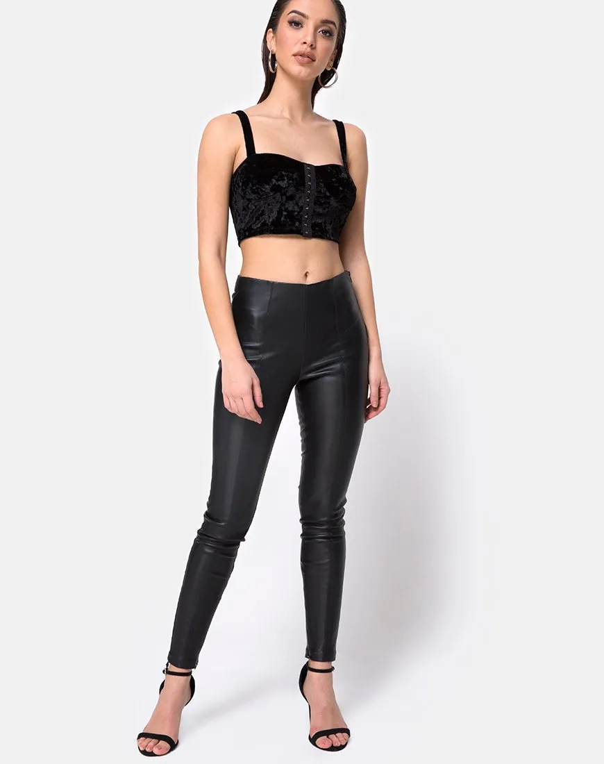 Trata Crop Top in Velvet Black
