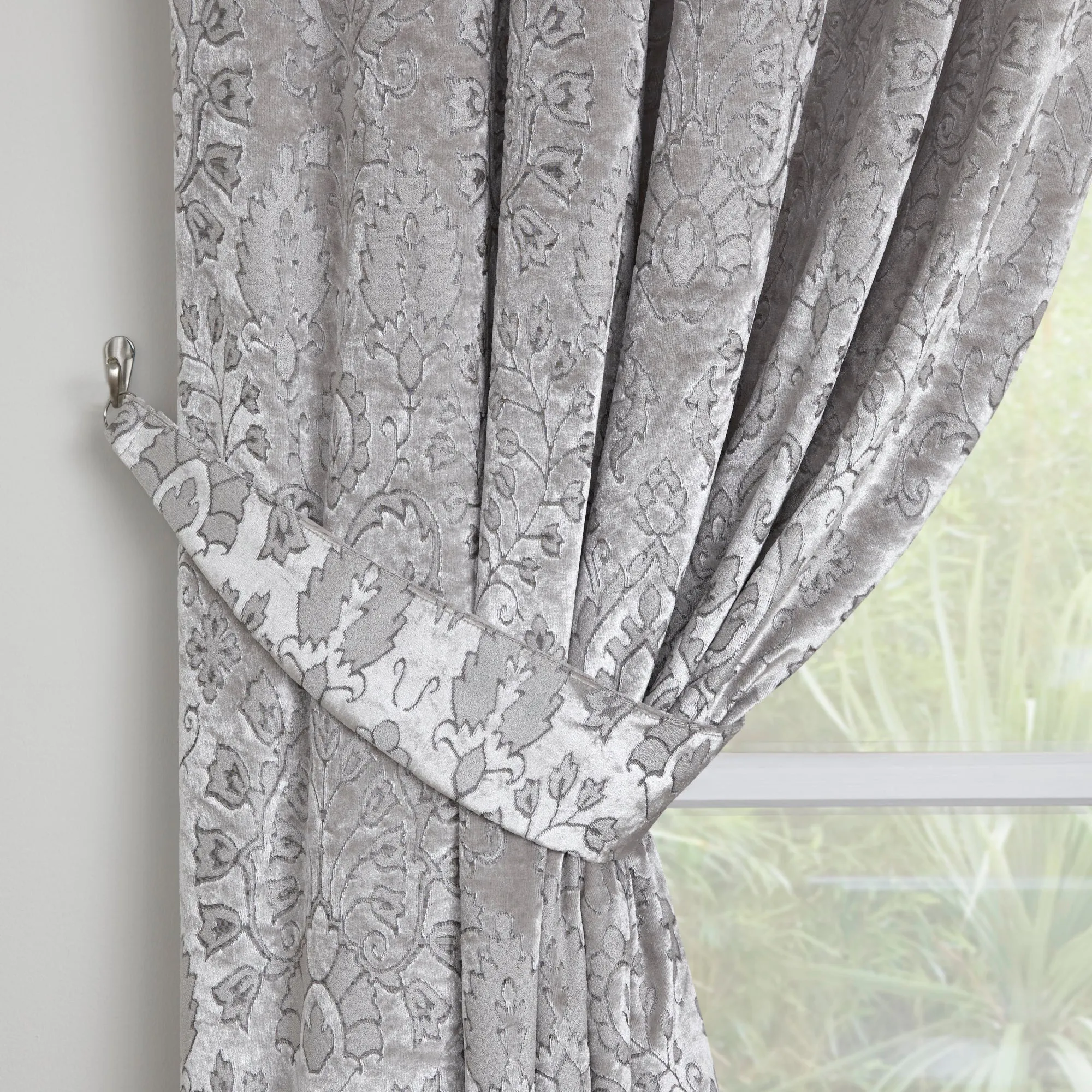 Trinity Pair of Pencil Pleat Curtains by Curtina in Silver