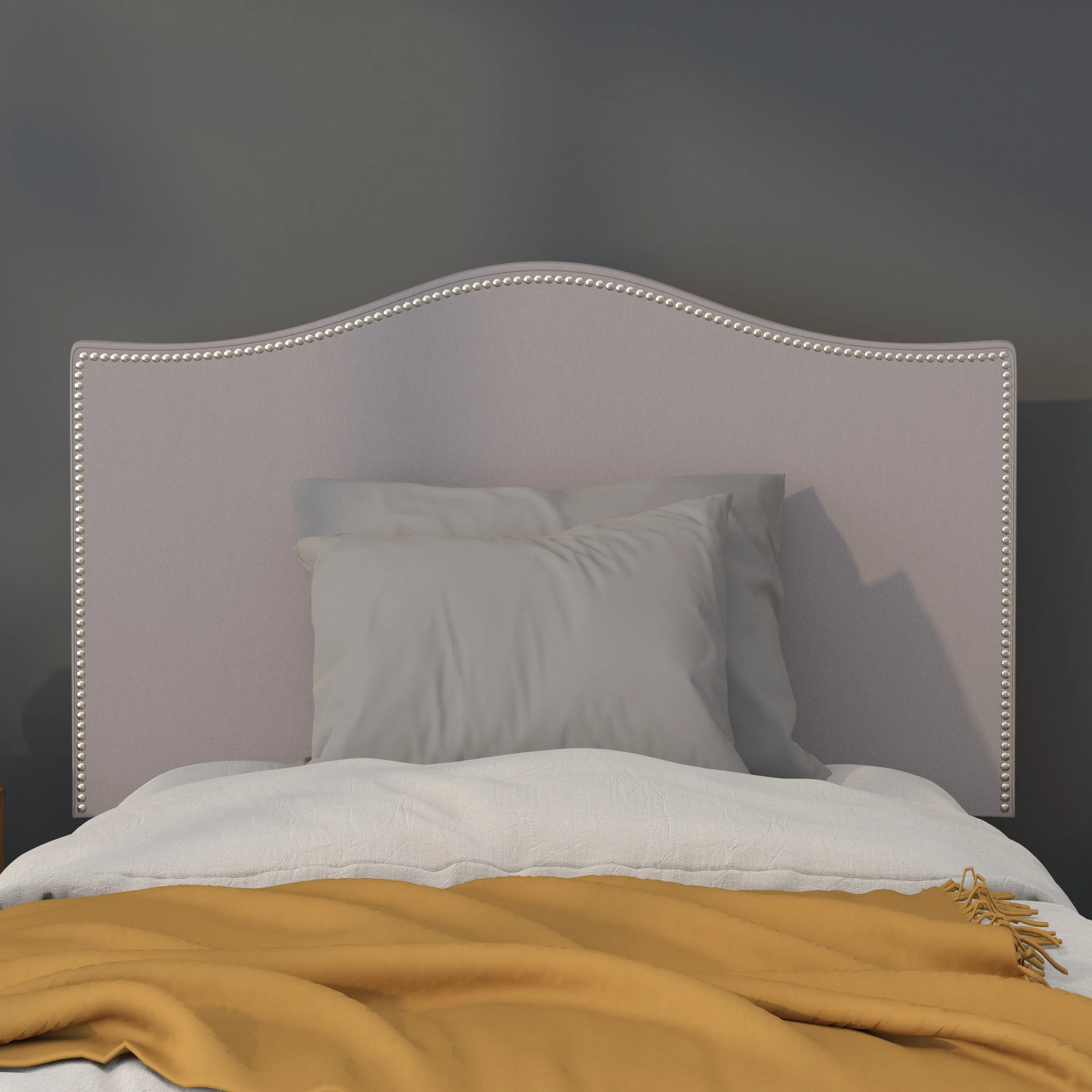 Twin Headboard-Gray Fabric HG-HB1707-T-LG-GG
