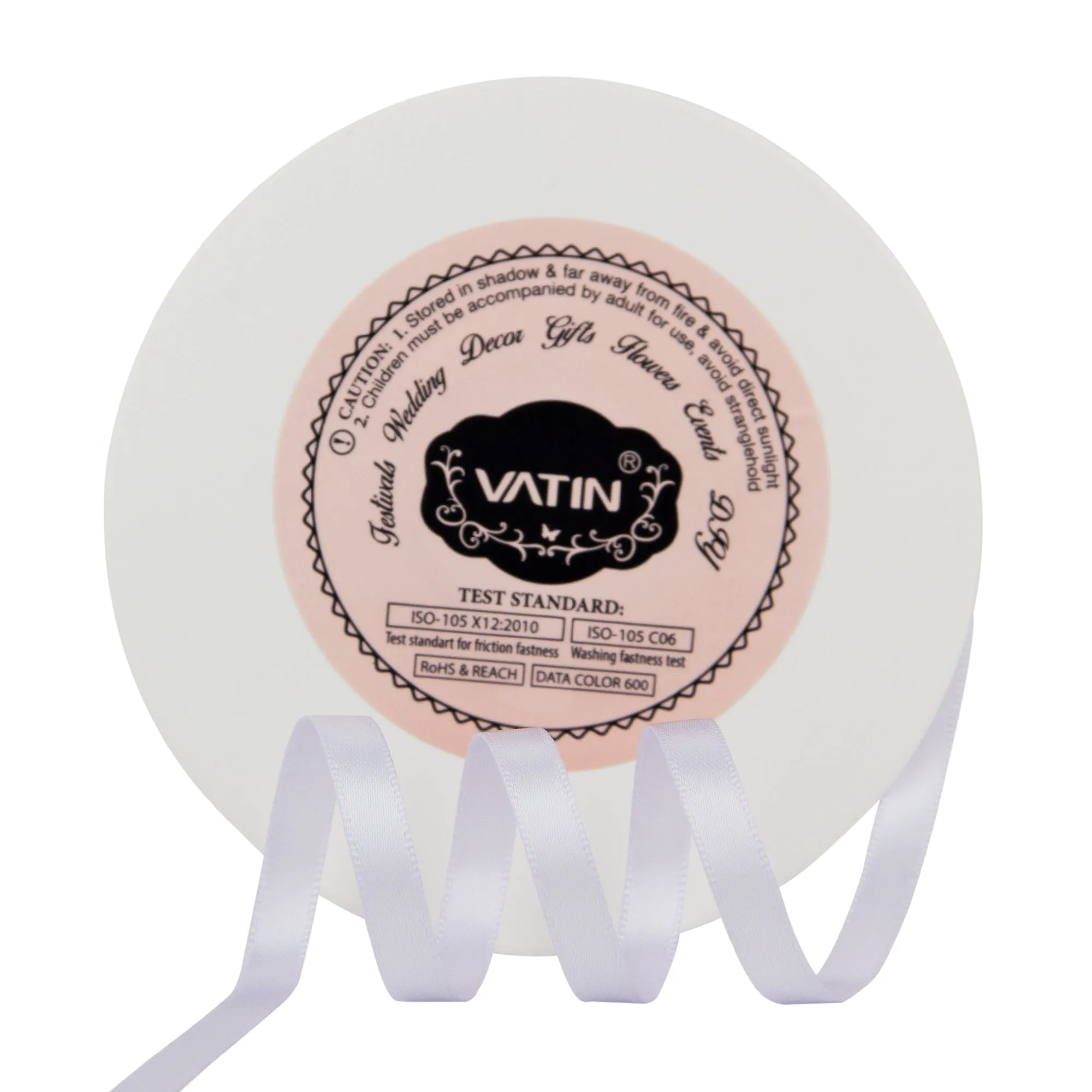 VATIN 1/4 inches Double Faced Polyester Satin Ribbon - 50 Yards for Gift Wrapping Ornaments Party Favor Braids Baby Shower Decoration Floral Arrangement Craft Supplies