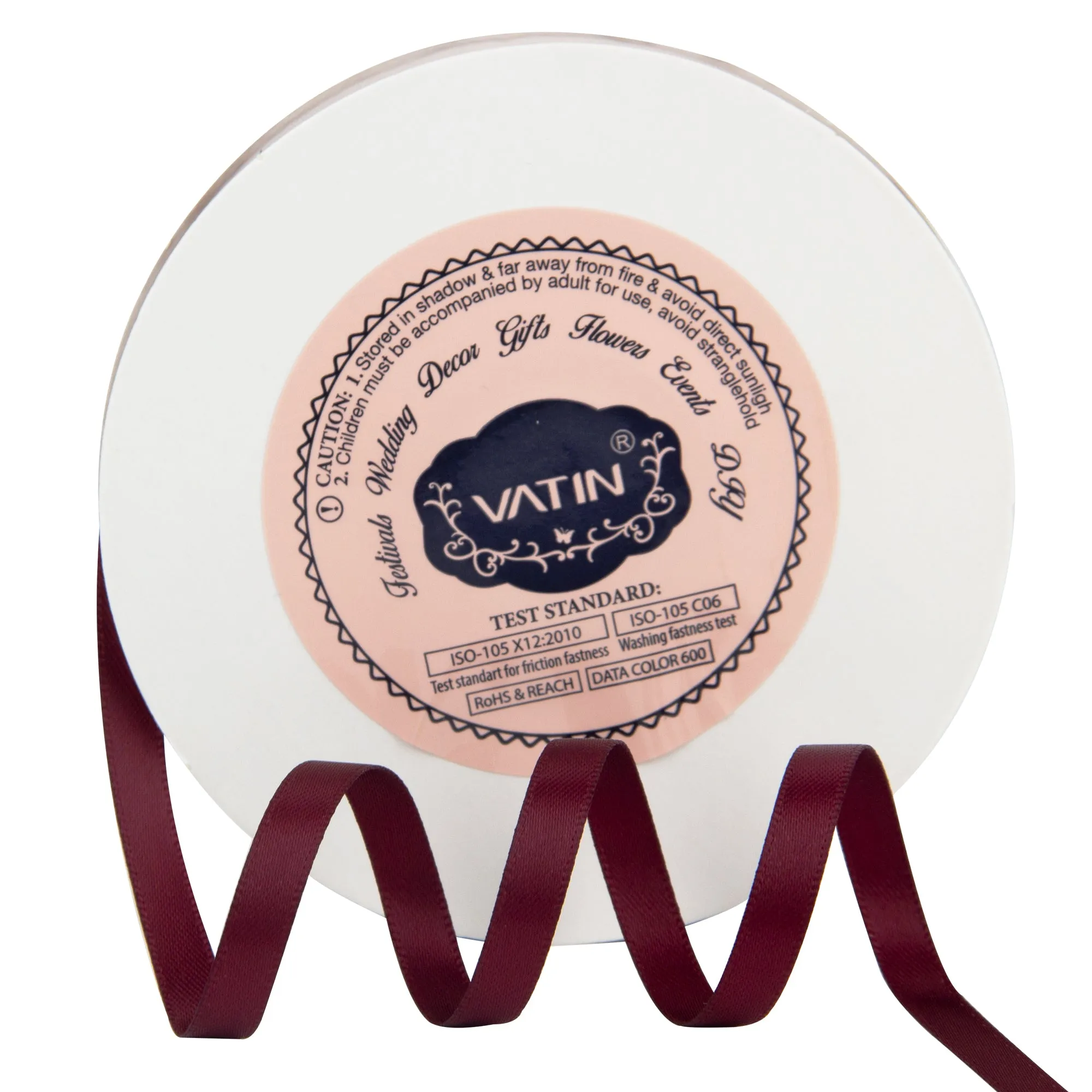 VATIN 1/4 inches Double Faced Polyester Satin Ribbon - 50 Yards for Gift Wrapping Ornaments Party Favor Braids Baby Shower Decoration Floral Arrangement Craft Supplies