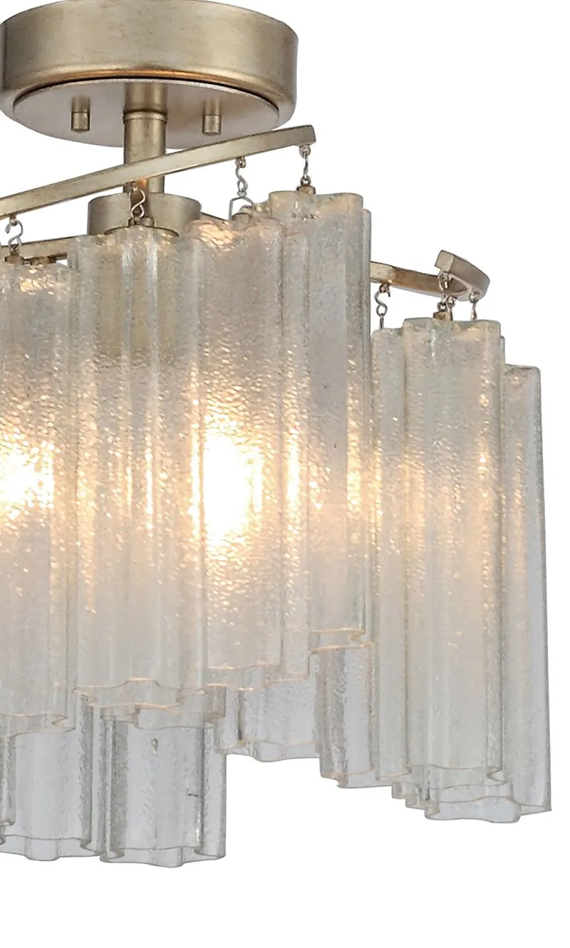 Victoria 17" 3 Light Flush Mount in Golden Silver