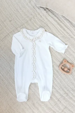 White Embroidered Pajamas