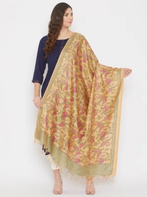 Women Fawn Digtal Printed Silk Blend Dupatta