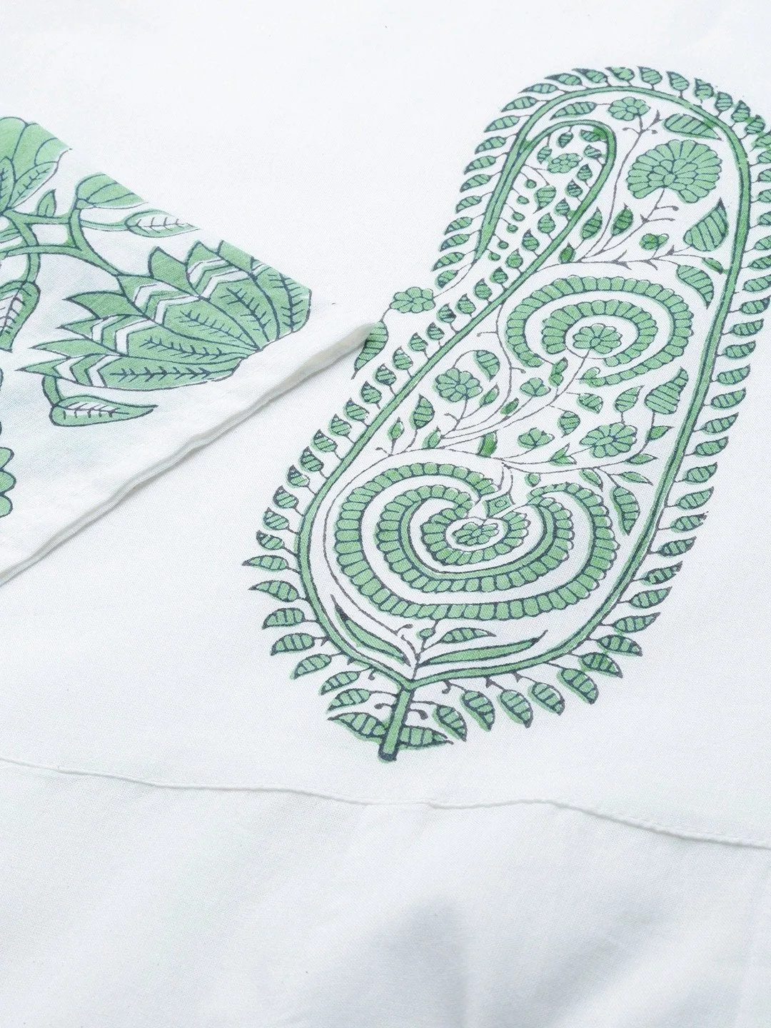 Women White Three-Quarter Sleeves Flared Kurta With Palazzo