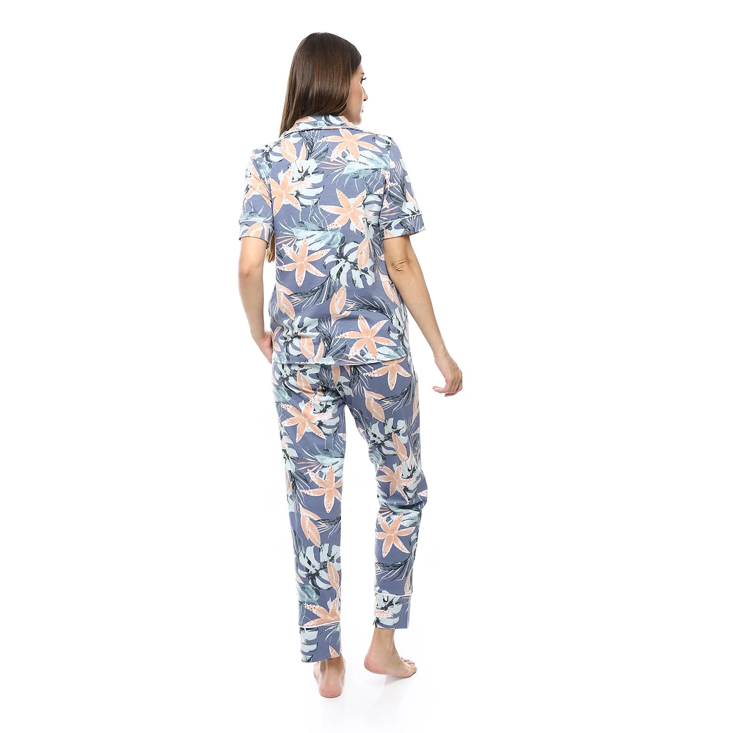 Women's Summer Pajamas Classic Floral Print - Indigo