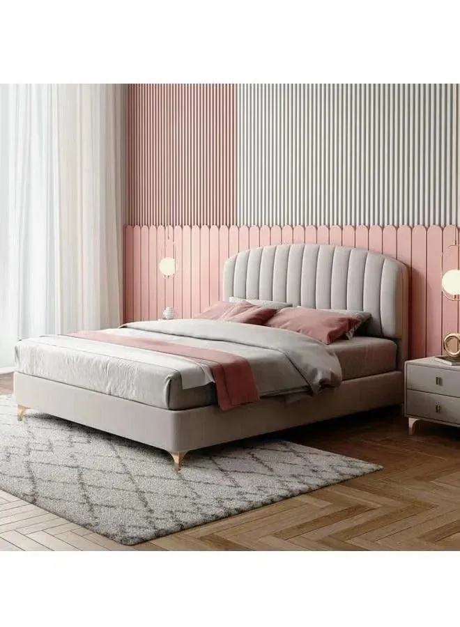 Wooden Twist Impel Modernize Velvet Upholstery Bed for Luxury Bedroom